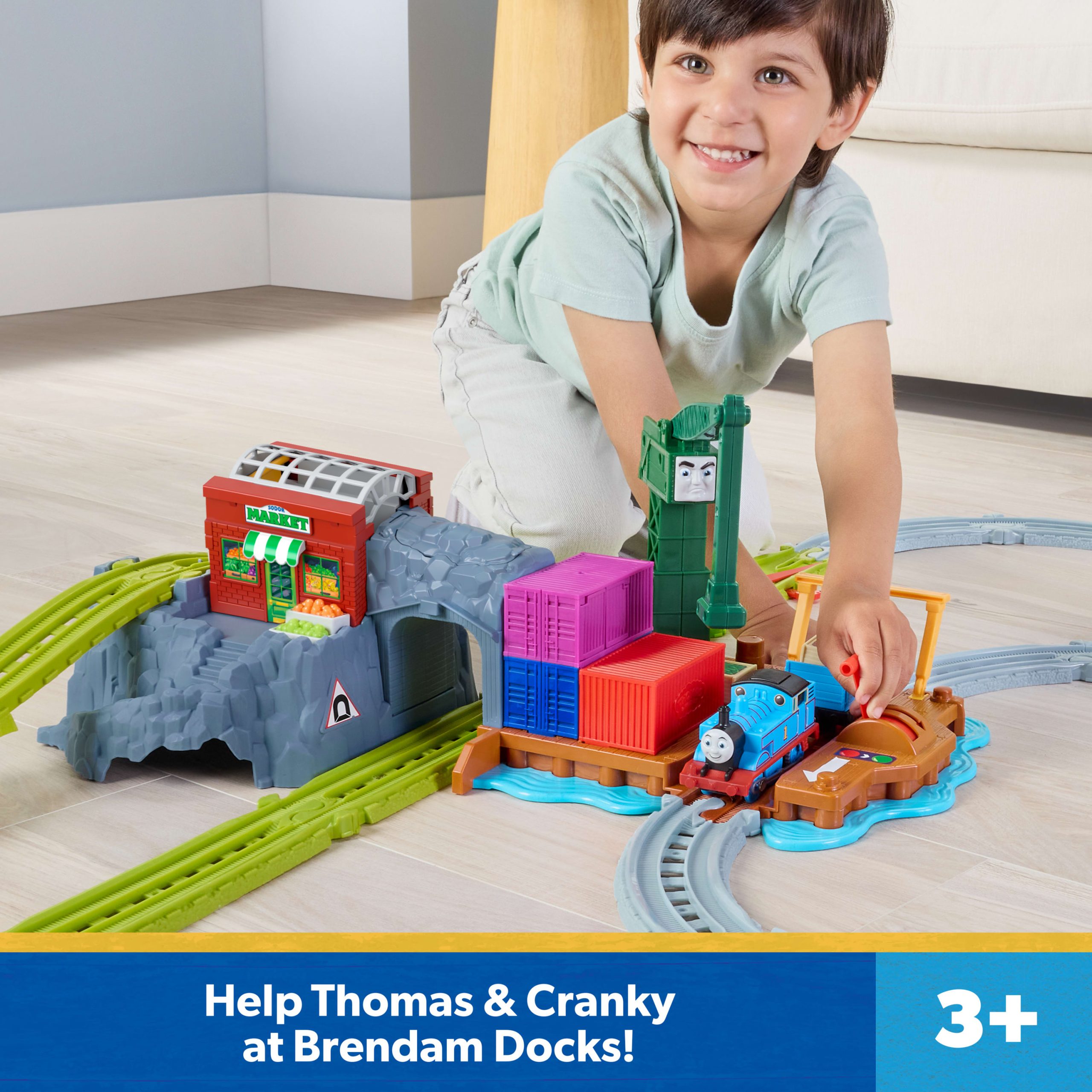 Thomas & Friends Cranky's Dockside Delivery Train Set From Fisher-Price With Motorized Thomas Engine - Image 2