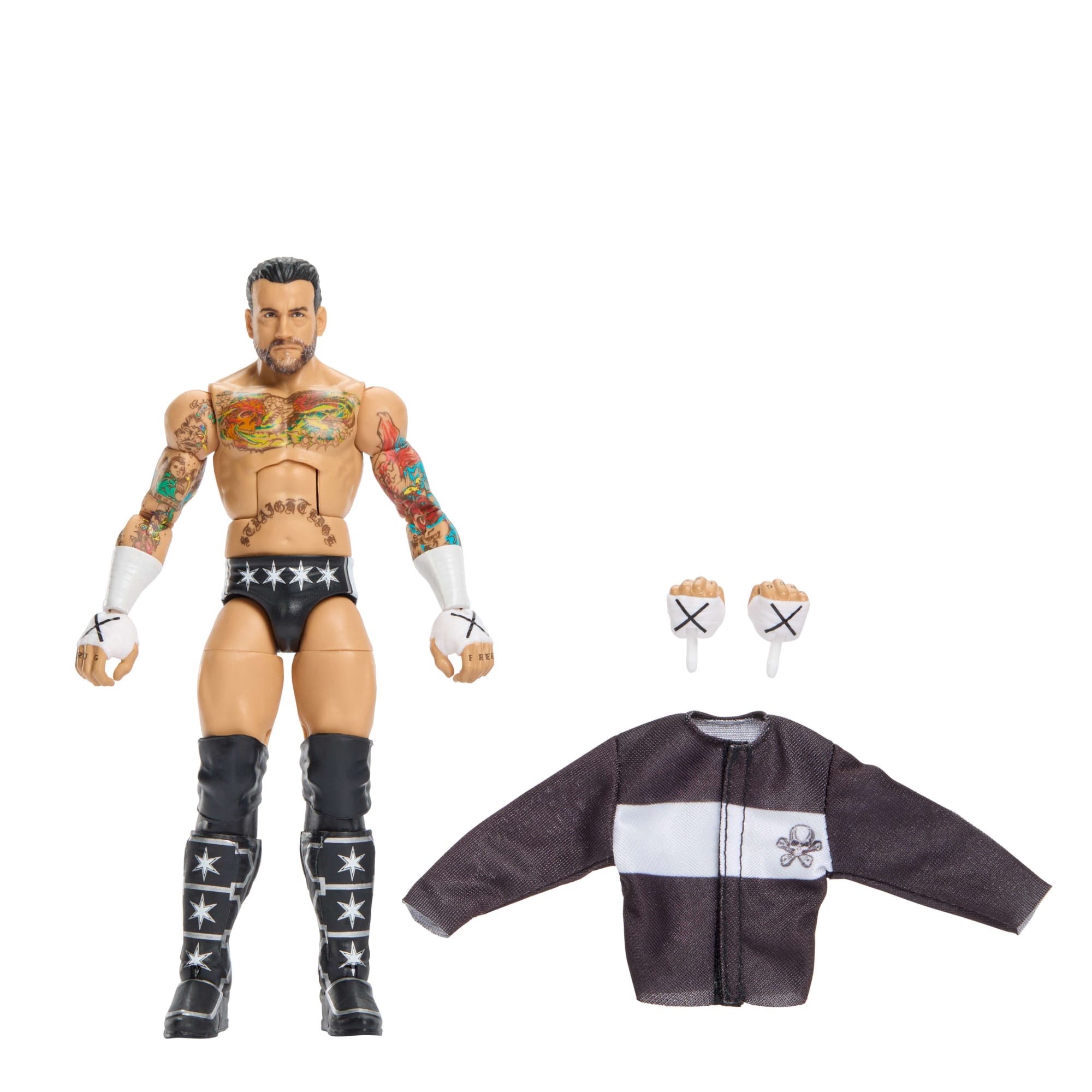 WWE Elite Cm Punk Action Figure. Series #124 Set. 6-Inch Collectible With Articulation & Accessories