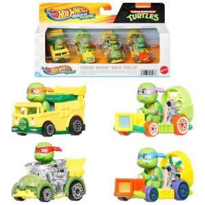 Hot Wheels Racerverse. Set Of 4 Die-Cast Hot Wheels Cars With Pop Culture Characters As Drivers