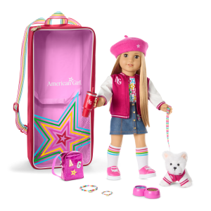 Truly Me™ 18-inch Doll #131. Accessories. Puppy & Doll Carrier