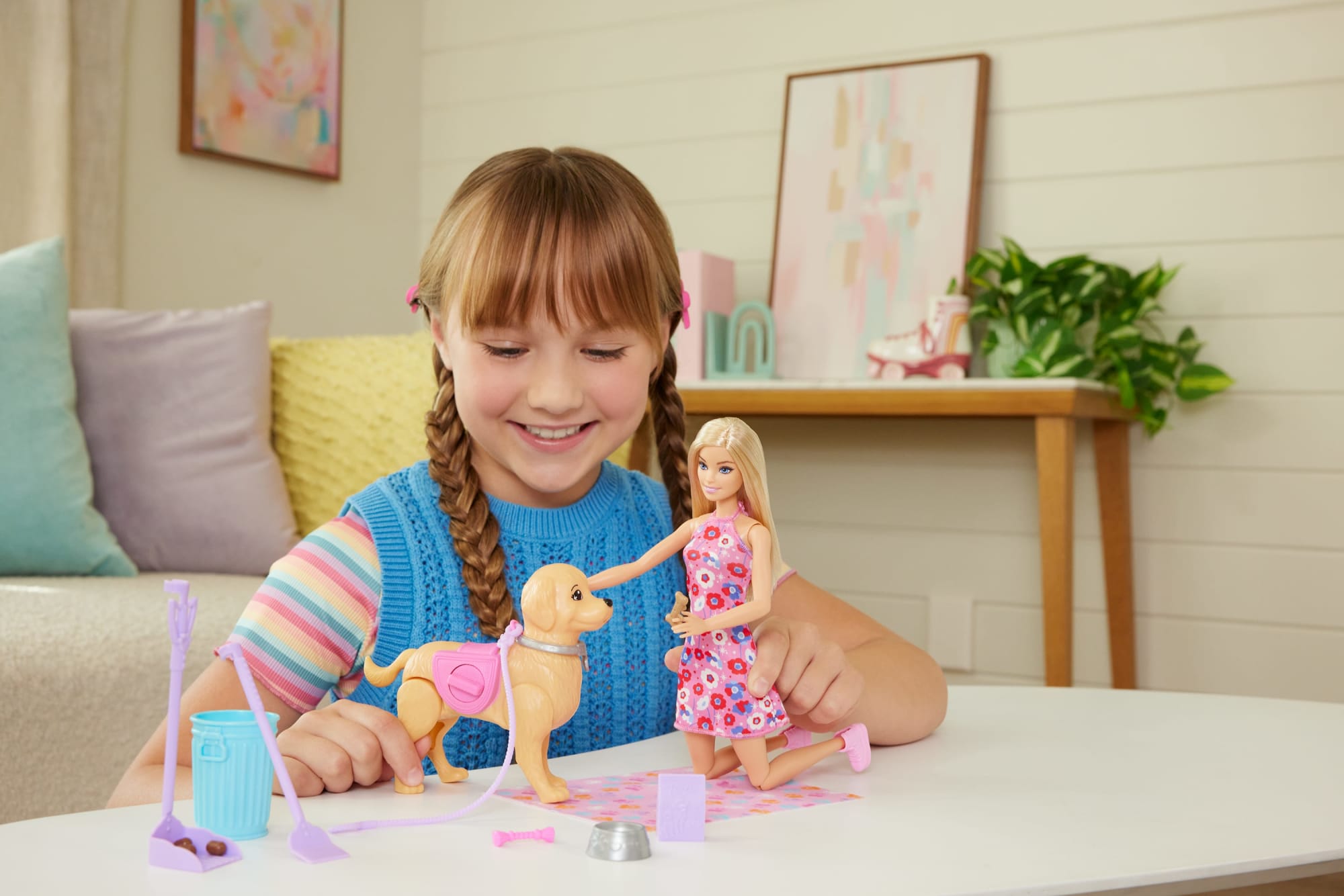 Barbie Malibu Walk & Potty Pup Toy Set. includes Doll. Walking Pet Dog With Potty Feature. & Accessories - Image 2