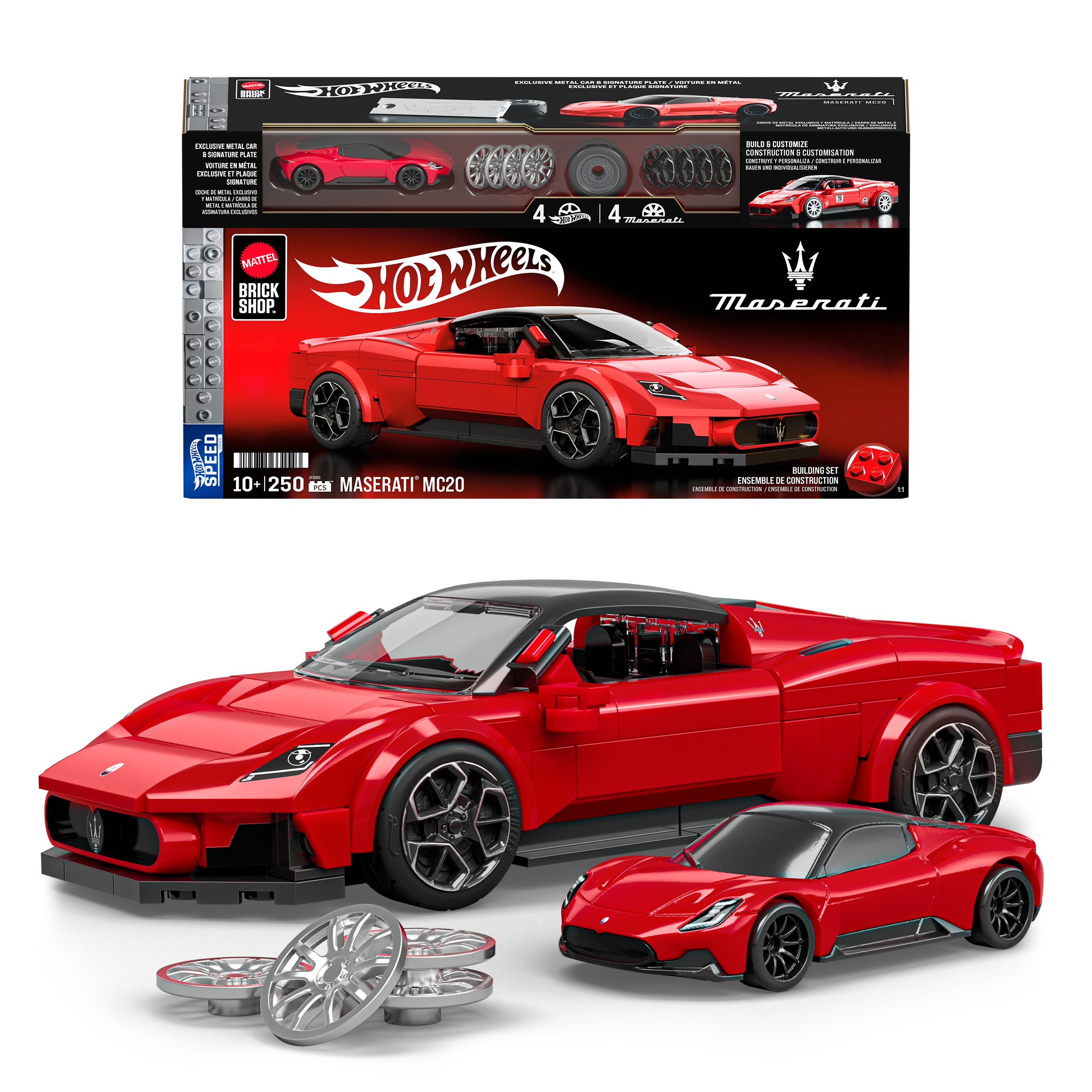 Mattel Brick Shop Hot Wheels Juguete de Construcción Speed Maserati MC20