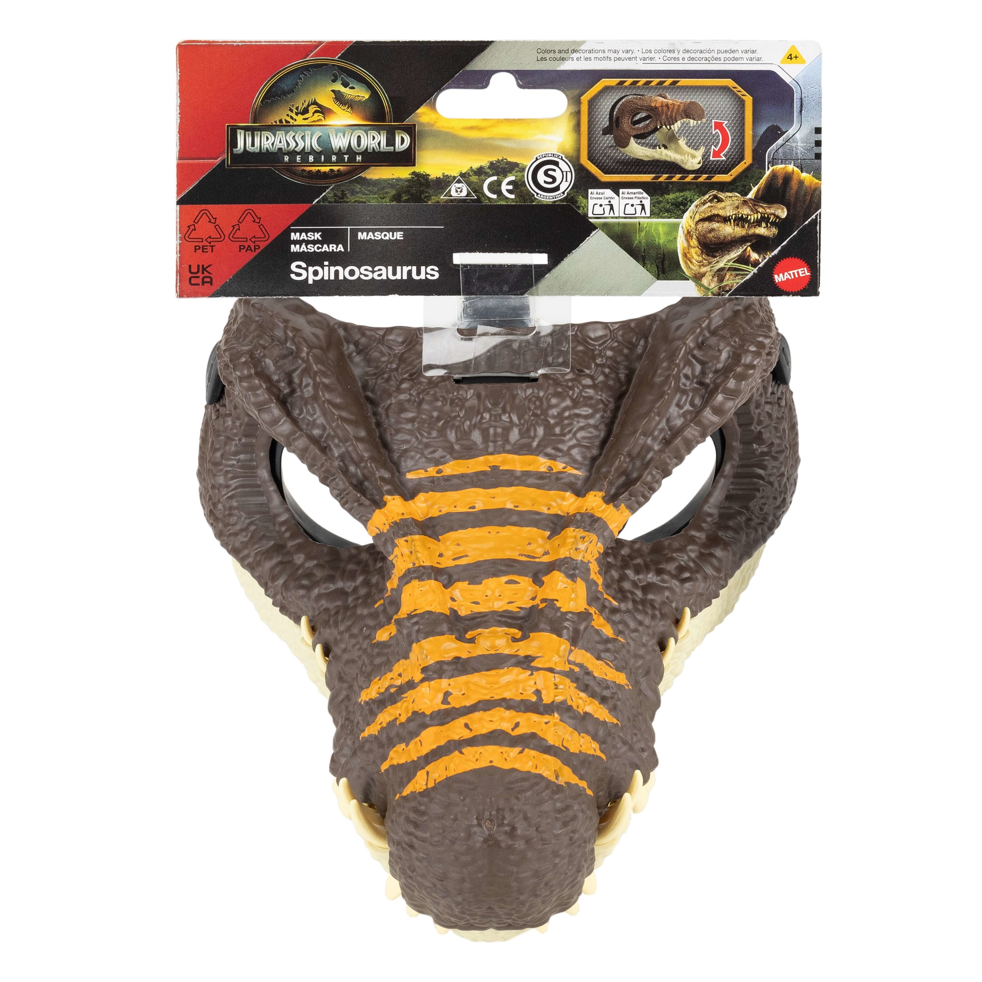 Jurassic World Rebirth Spinosaurus Dinosaur Mask. Role-Play Head Wear. Movie-inspired Costume Gear - Image 6
