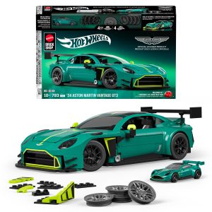 Mattel Brick Shop Hot Wheels '24 Aston Martin Vantage Gt3 Building Toy Kit (793 Pieces). For Collectors