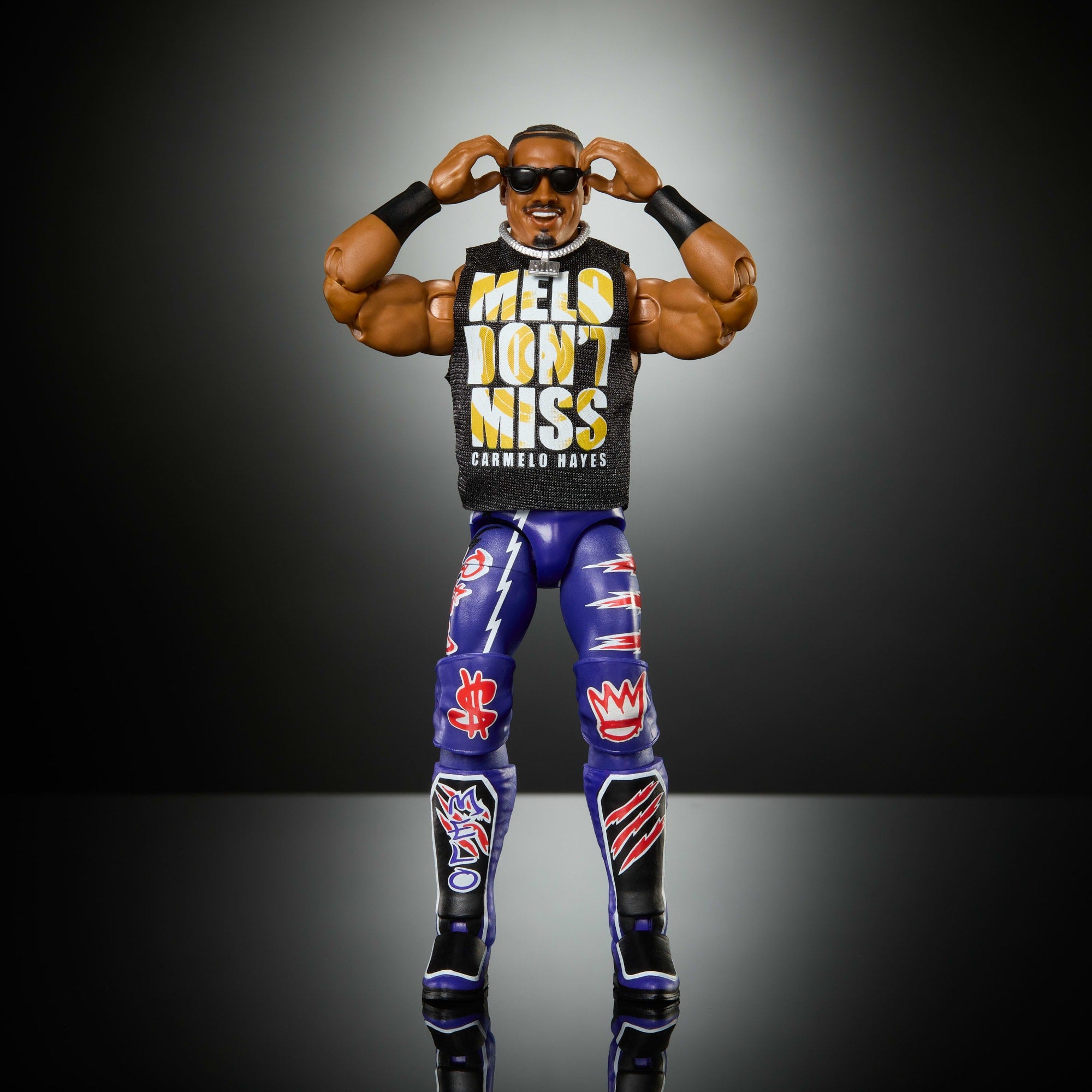 WWE Elite Carmelo Hayes Action Figure Series #121. 6-Inch Collectible With Accessories - Image 4
