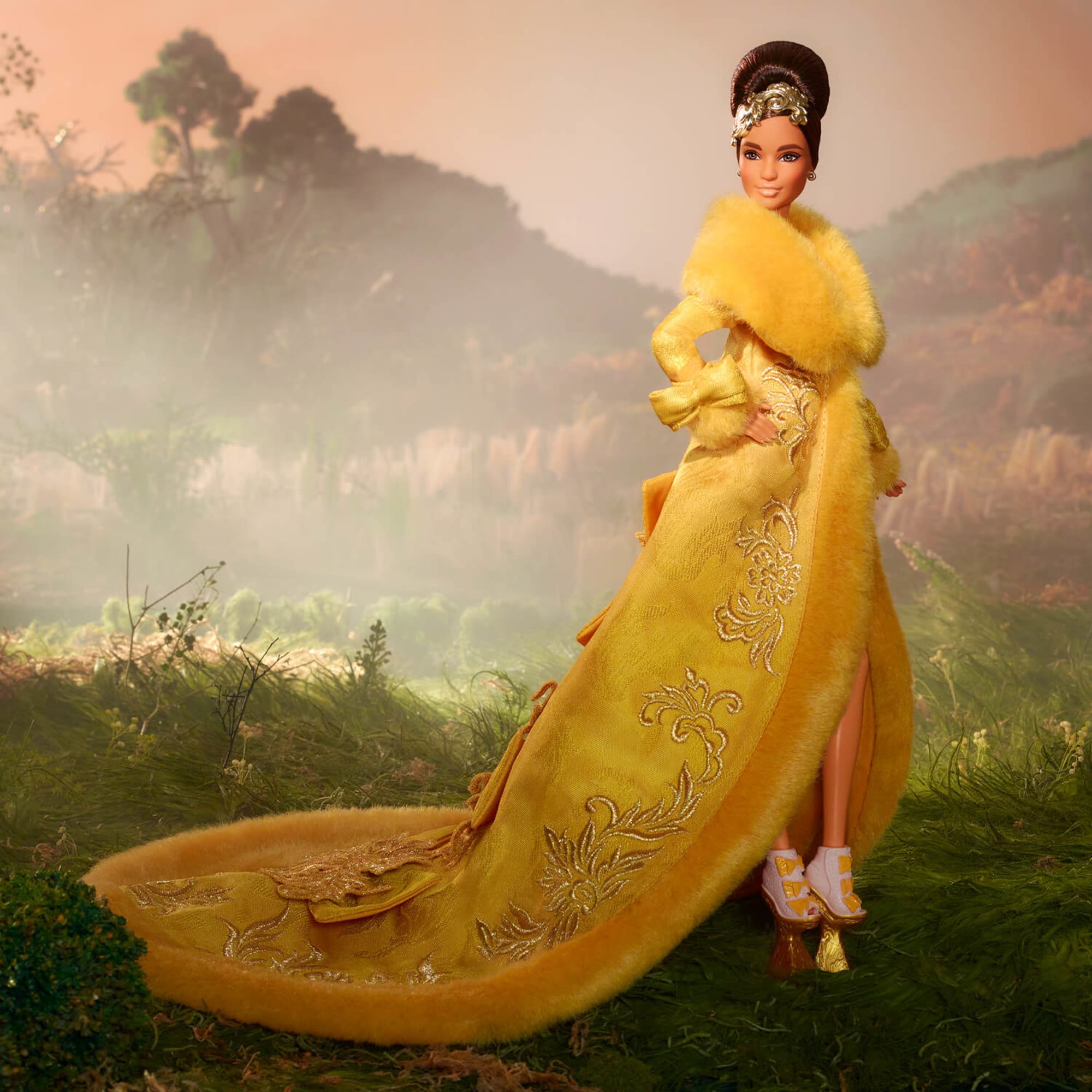 Guo Pei Barbie Doll Wearing Golden-Yellow Gown - Image 16