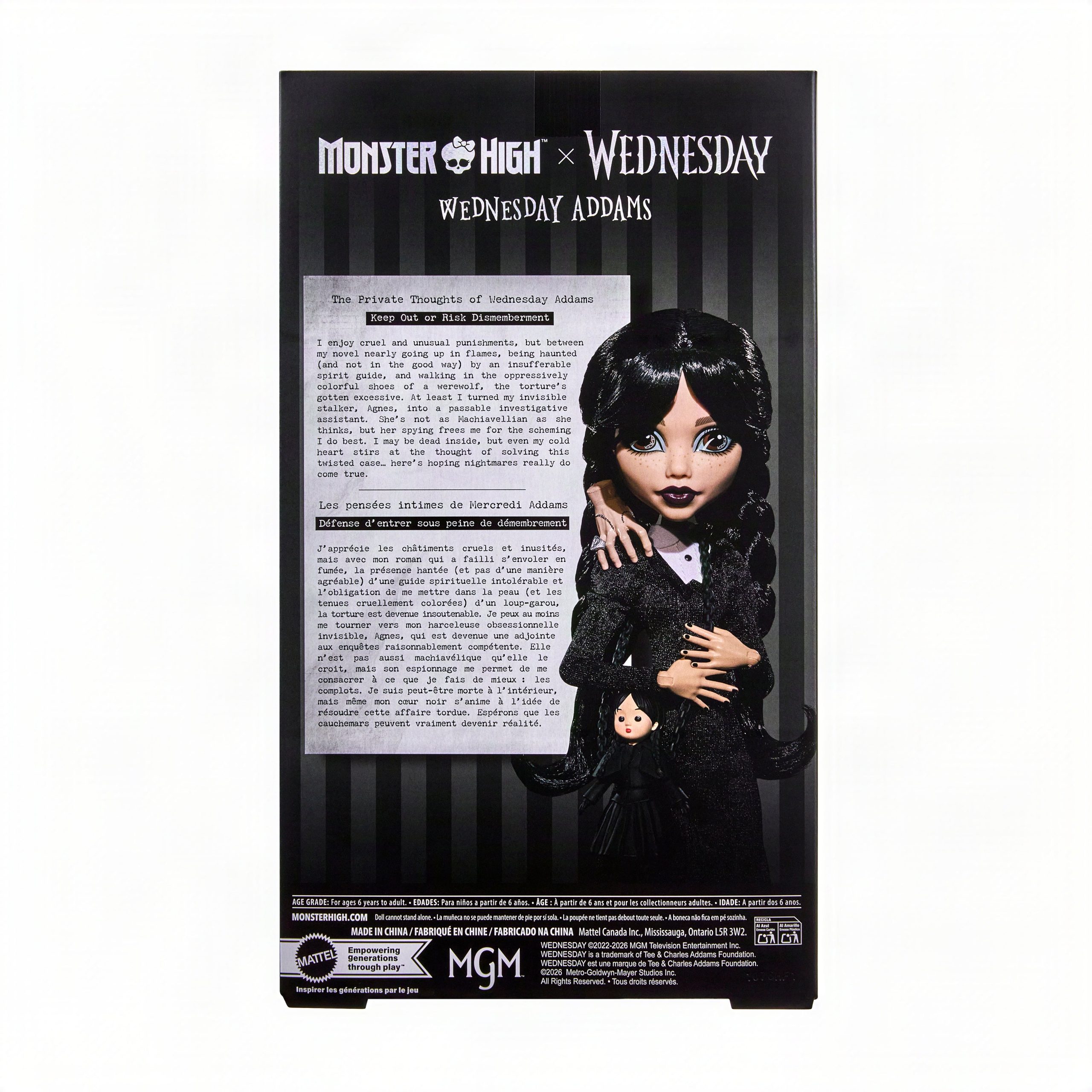 Monster High X Wednesday Collectible Doll. Wednesday Addams in Black Dress With Thing Accessory - Image 6
