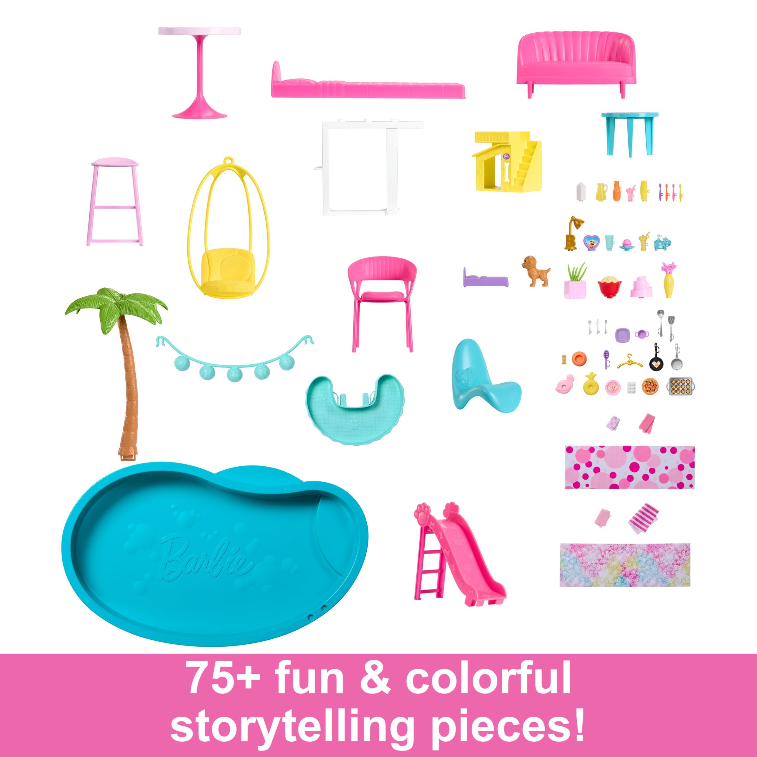 Barbie Dreamhouse. Pool Party Doll House With 75+ Pieces And 3-Story Slide. Barbie House Playset. Pet Elevator And Puppy Play Areas - Image 3