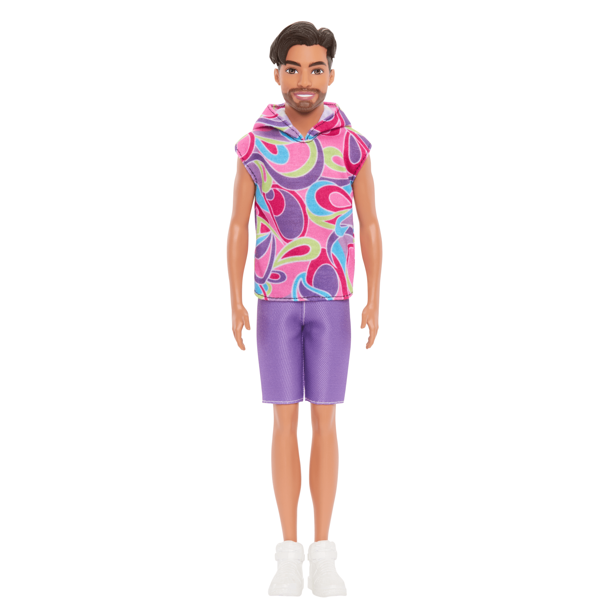 Barbie Fashionista Boneco Ken Camisa Colorida e Short Roxo - Image 3