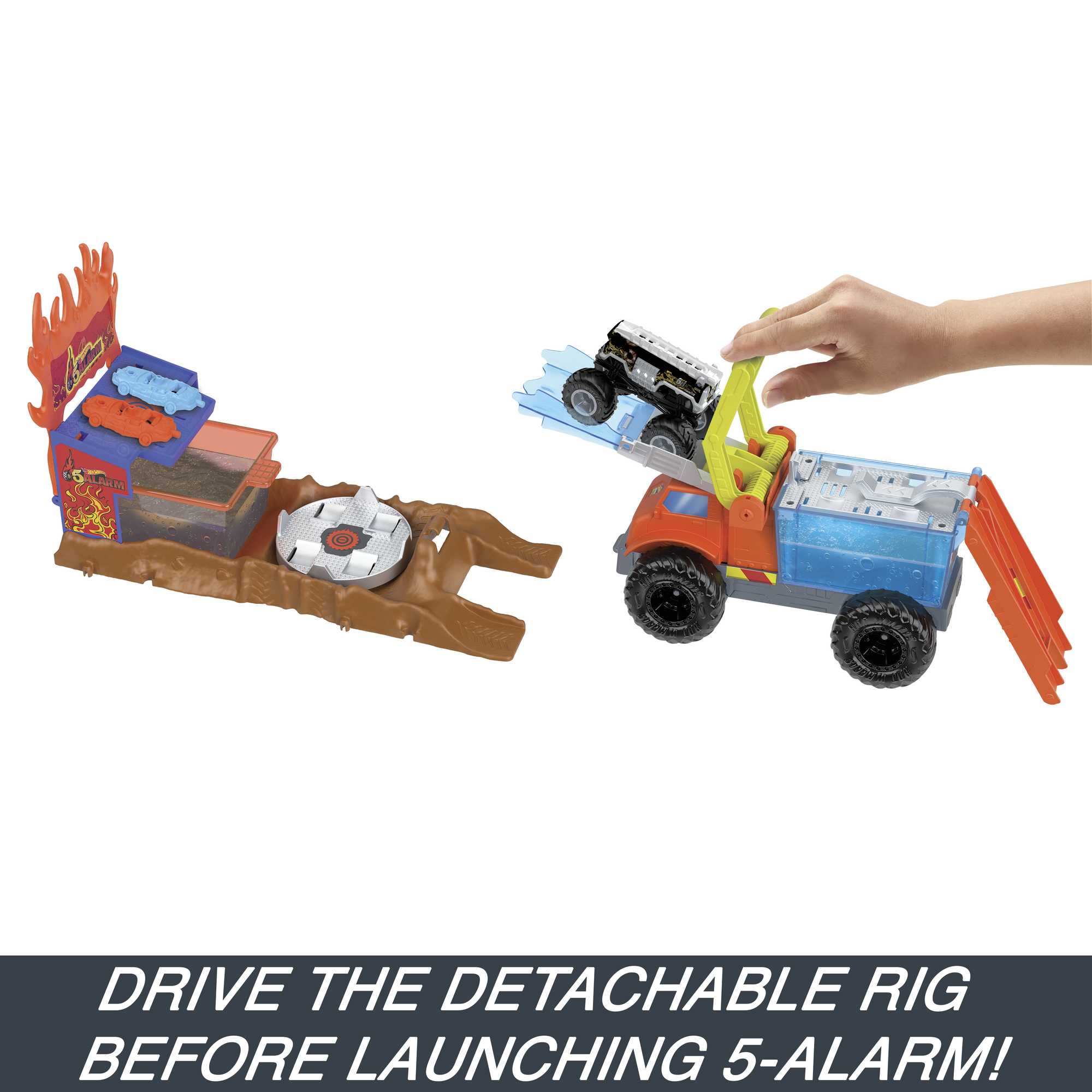 Hot Wheels Monster Trucks Arena Smashers Color Shifters 5-Alarm Rescue Playset - Image 6