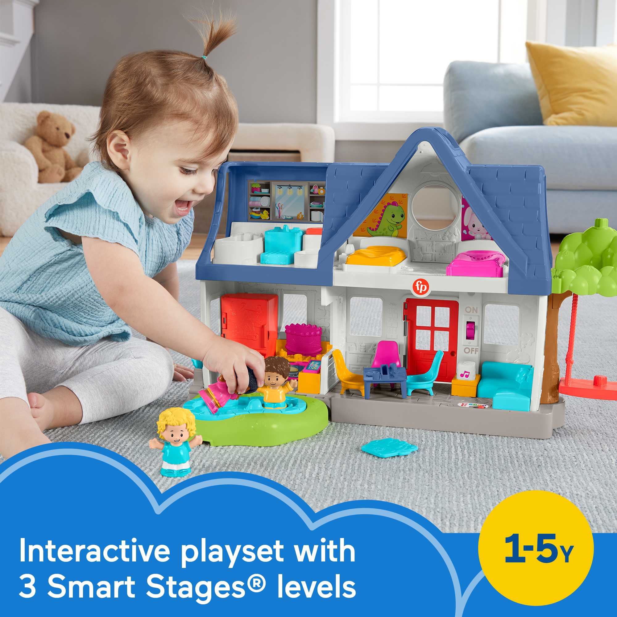 Fisher-Price Little People Friends Together Play House Playset Toddler Learning Toy With Figures And Music - Image 3