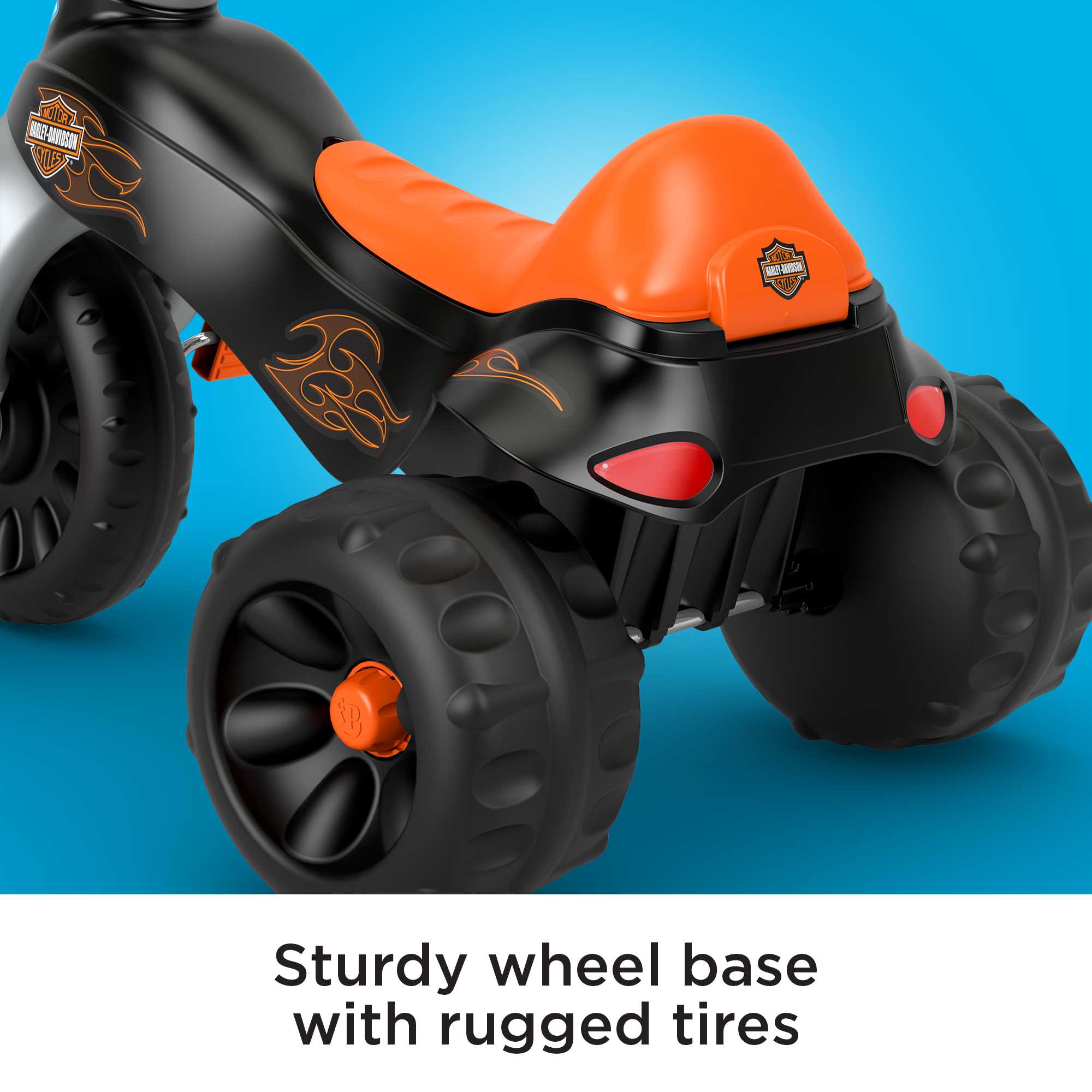 Fisher-Price Harley-Davidson Tough Trike Toddler Tricycle With Handlebar Grips - Image 4