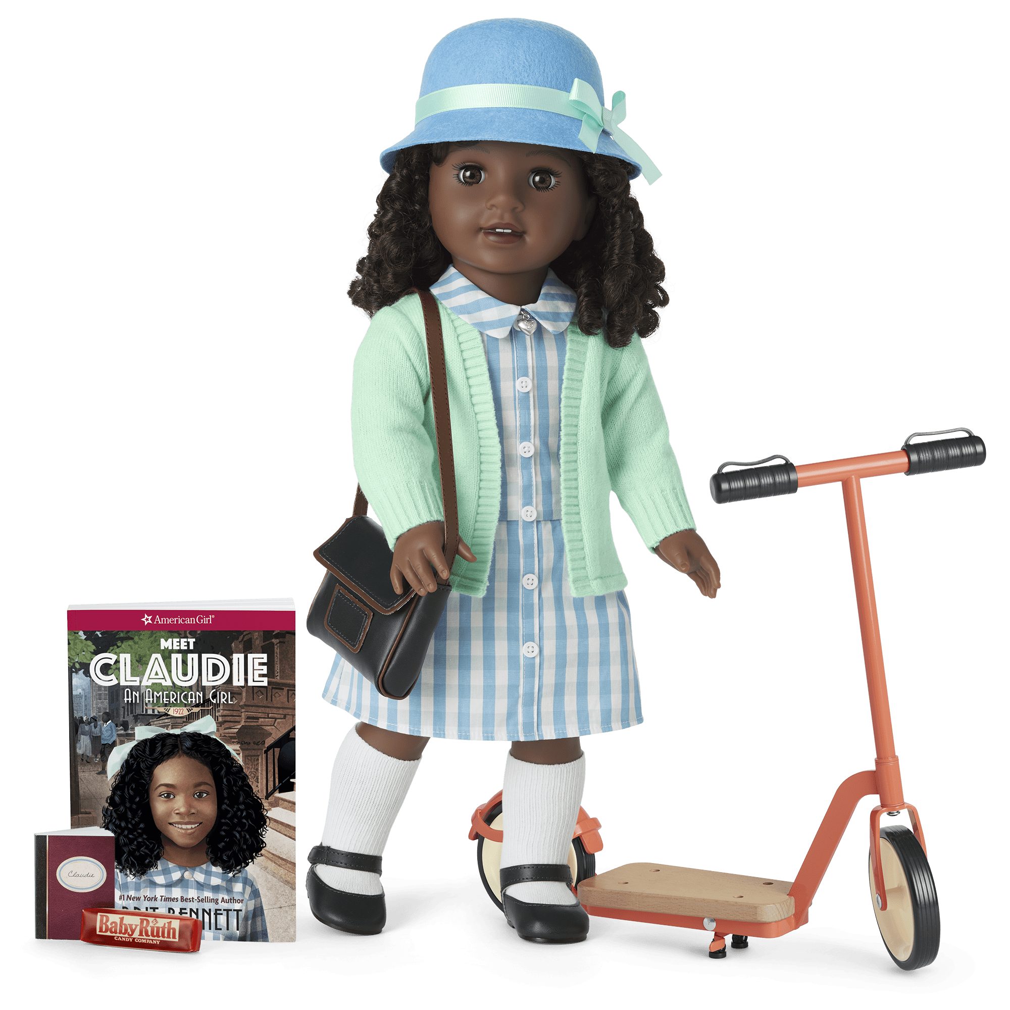 Claudie Wells™ 18-inch Doll. Book. Accessories & Scooter (Historical Characters)