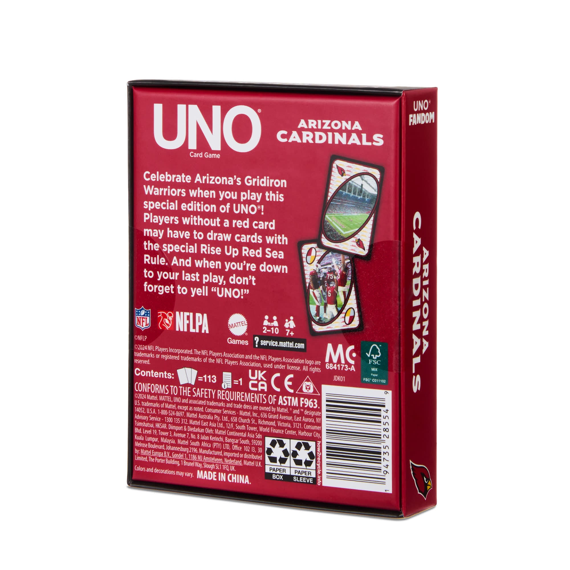 UNO Fandom NFL Arizona Cardinals Game Deck - Image 8