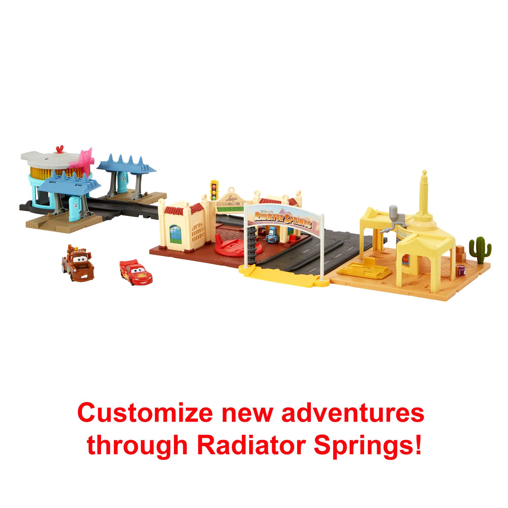 Disney And Pixar Cars On The Road Radiator Springs Tour Playset. 2 Toy Cars - Image 5