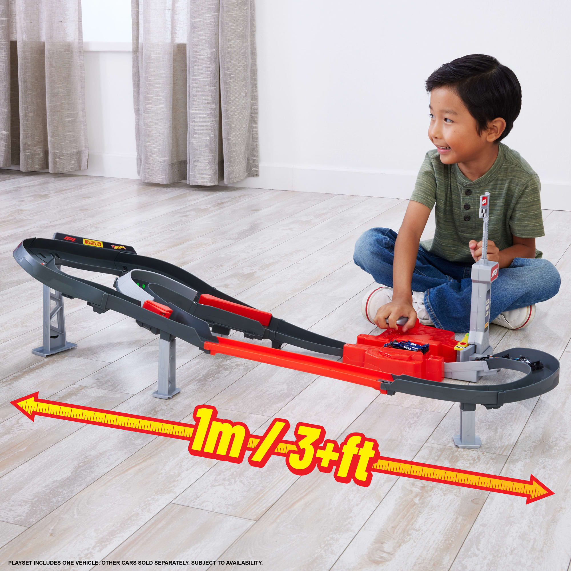 Hot Wheels Racing Formula 1 Sprint Race Circuit Track Set With 3 Die-Cast Toy Cars in 1:64 Scale - Image 2