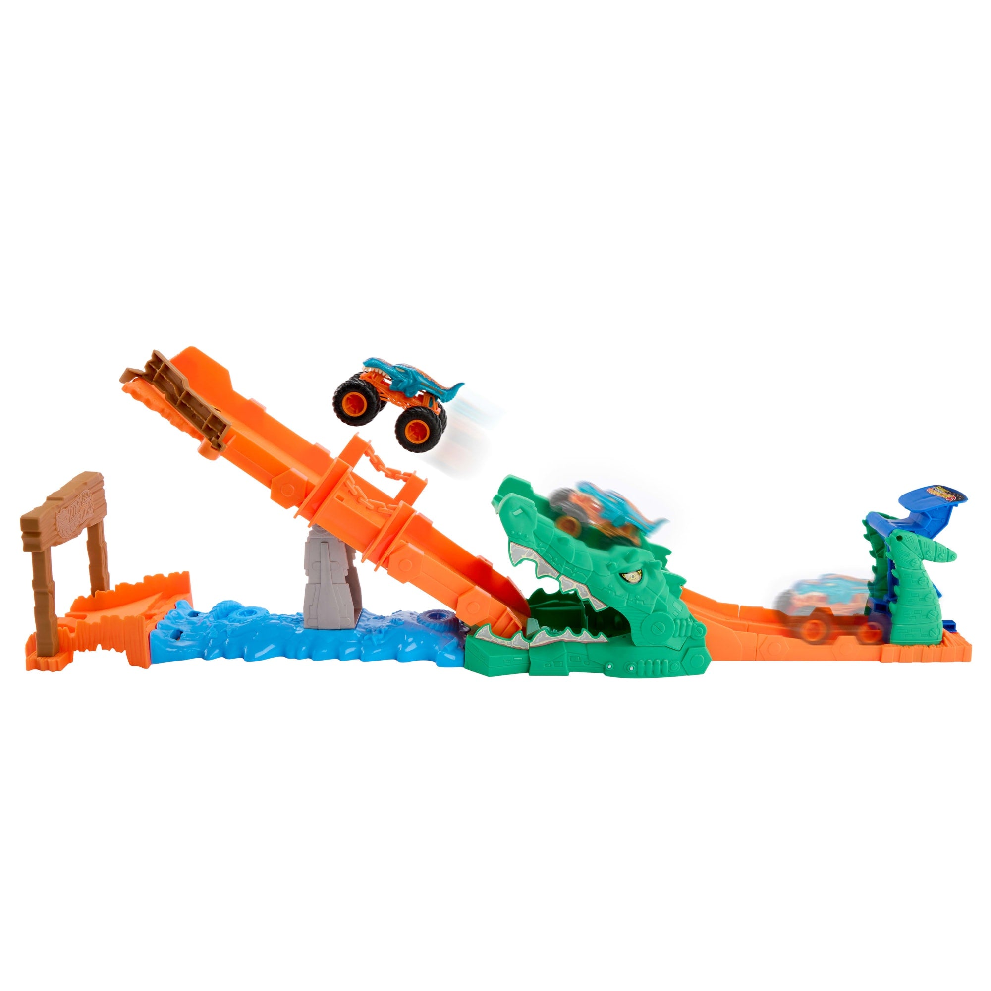 Coffret de Jeu Défi Attaque du Crocodile Monster Trucks Hot Wheels et Véhicule Mega-Wrex à L'Échelle 1:64 - Image 6