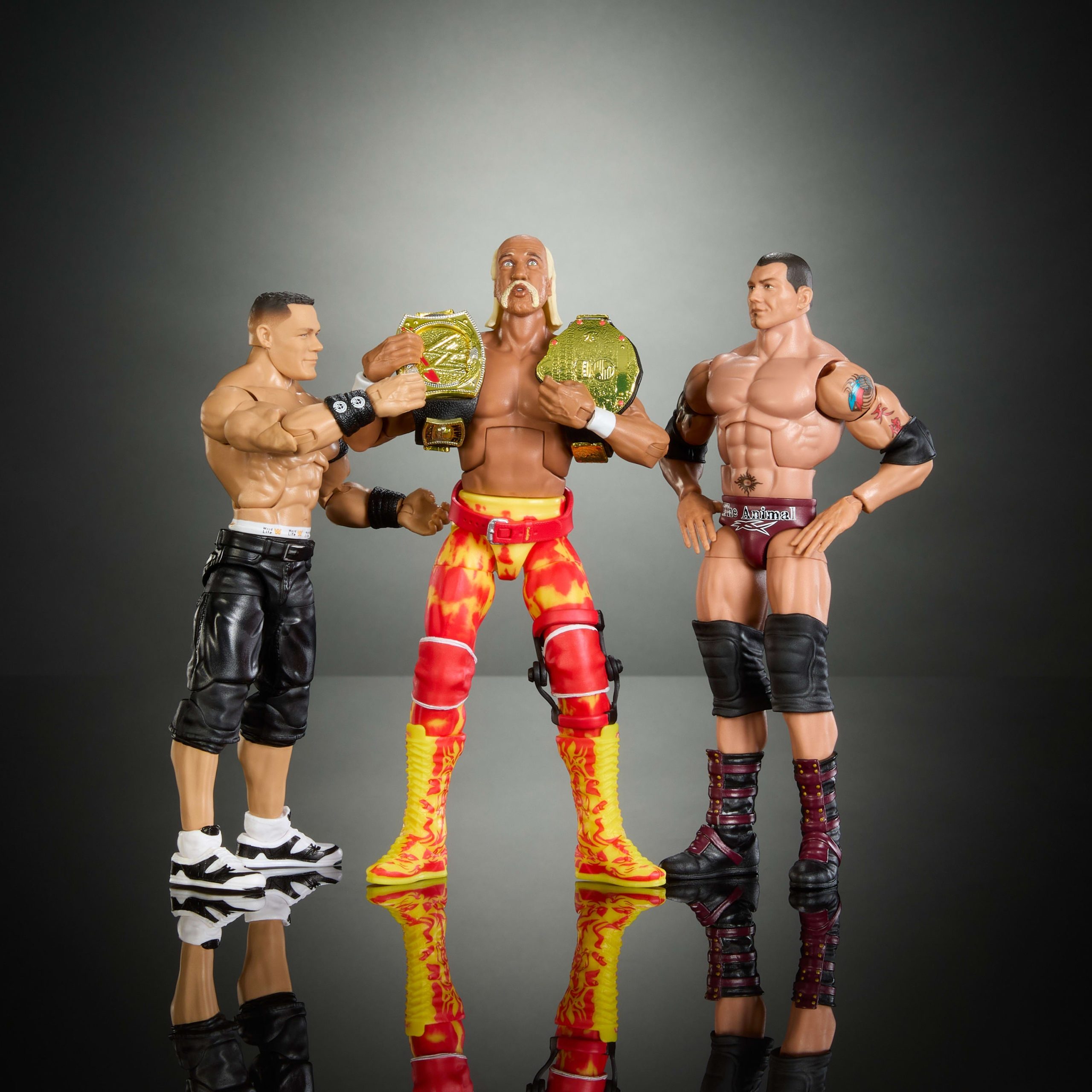 WWE Elite Hulk Hogan John Cena Batista Action Figures. 6-Inch Collectible Set With Articulation & Accessories - Image 2