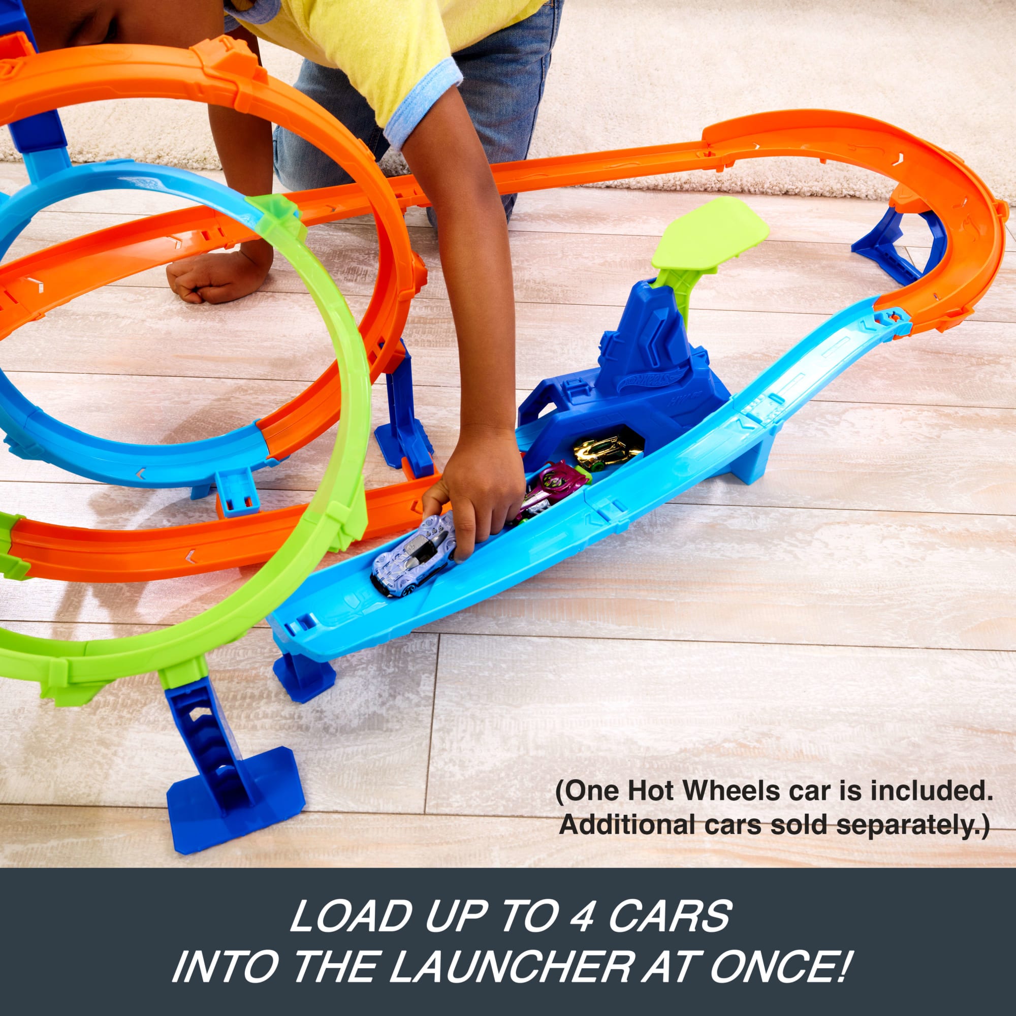Hot Wheels Stunt Tracks Rapid Launch Cyclone Track Set & 1:64 Scale Die-Cast Toy Car - Image 3
