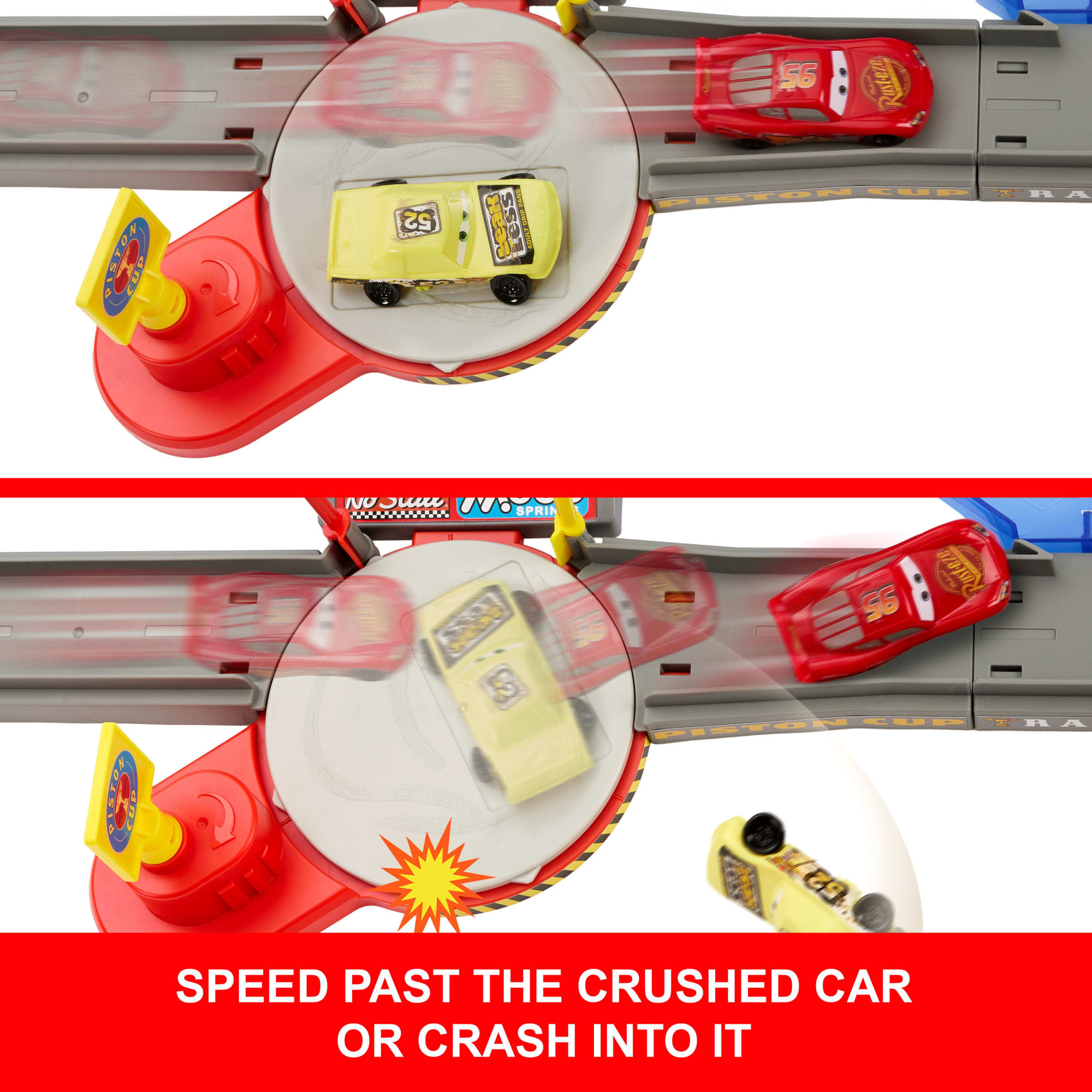 Disney And Pixar Cars Piston Cup Stunting Speedway Playset With Lightning Mcqueen Toy Car - Image 4