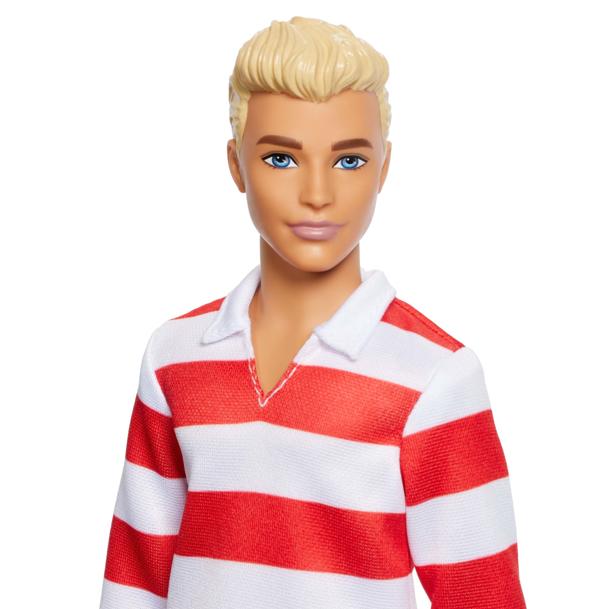 Barbie Fashionistas Ken Doll #241 in Red Striped Top And Pink Shorts With White Sneakers. Blonde - Image 2