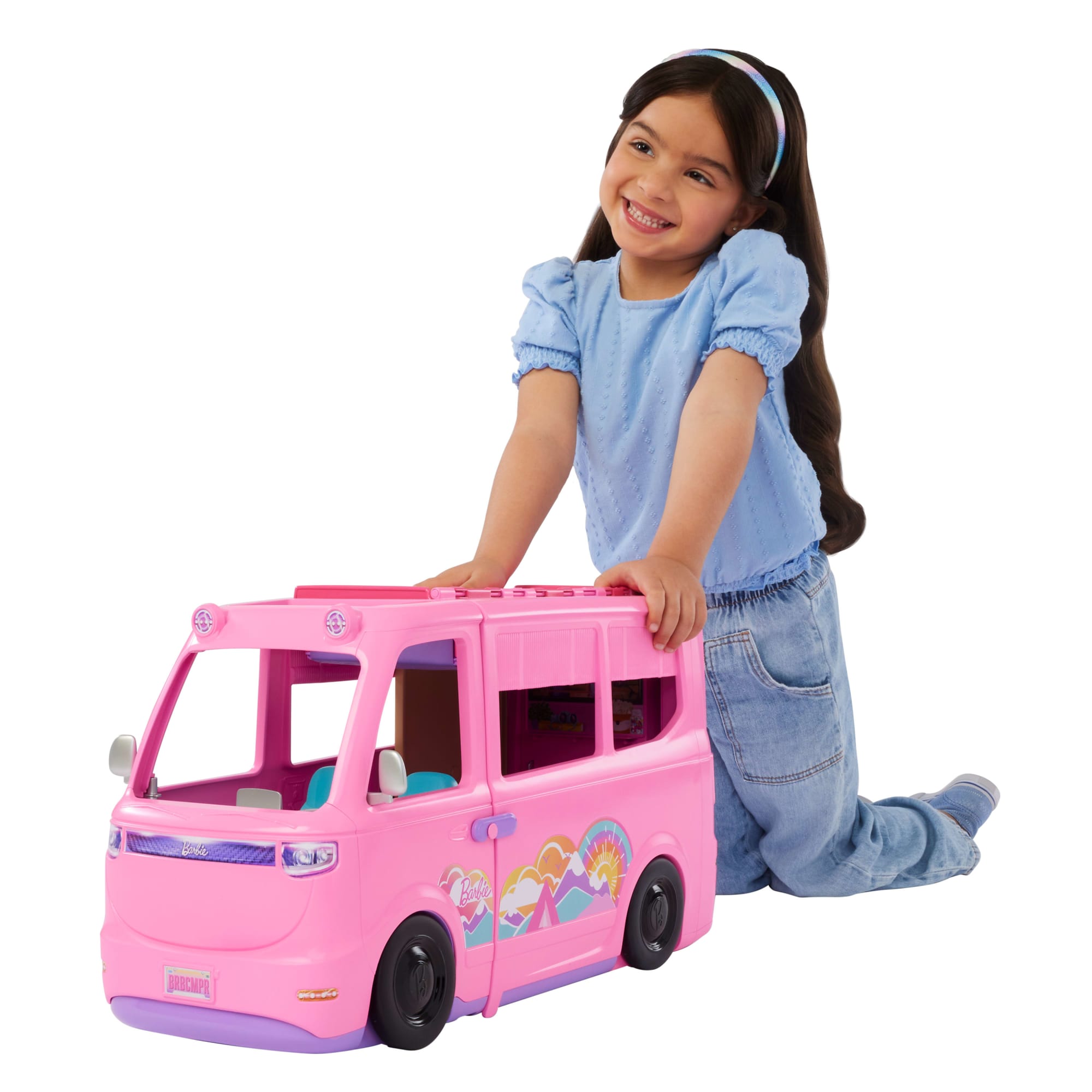 Barbie Dream Camper Playset With Roof Tent. BBQ Grill With Color-Change Feature & 60+ Accessories - Image 2