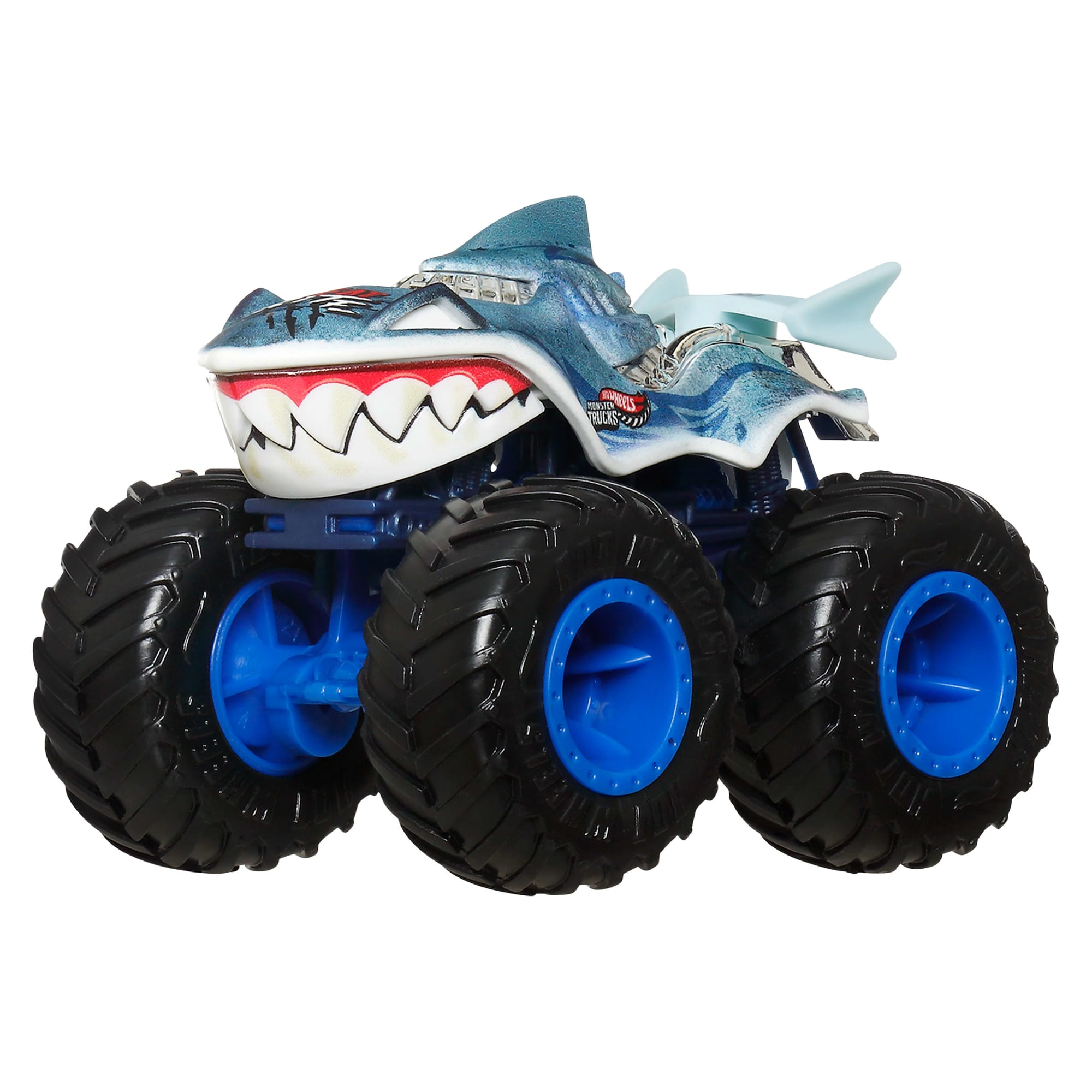 Hot Wheels Monster Trucks Sharks vs Dinos Multipack With 2 Big Rigs. 2 Toy Trucks & 2 Toy Cars - Image 5