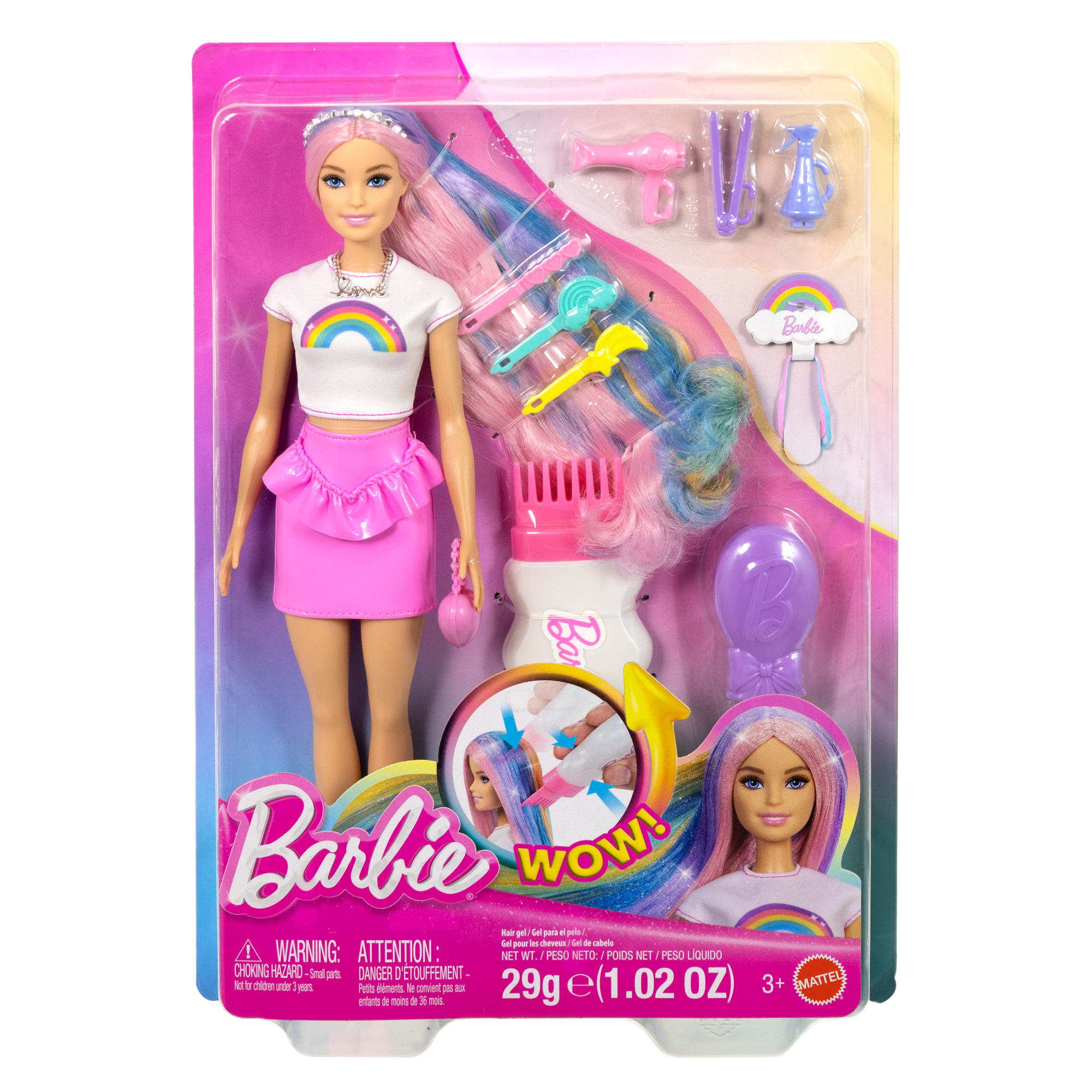 Barbie Rainbow Sparkle Hair Fashion Doll With Extra-Long Hair And 12 Styling Accessories - Image 6
