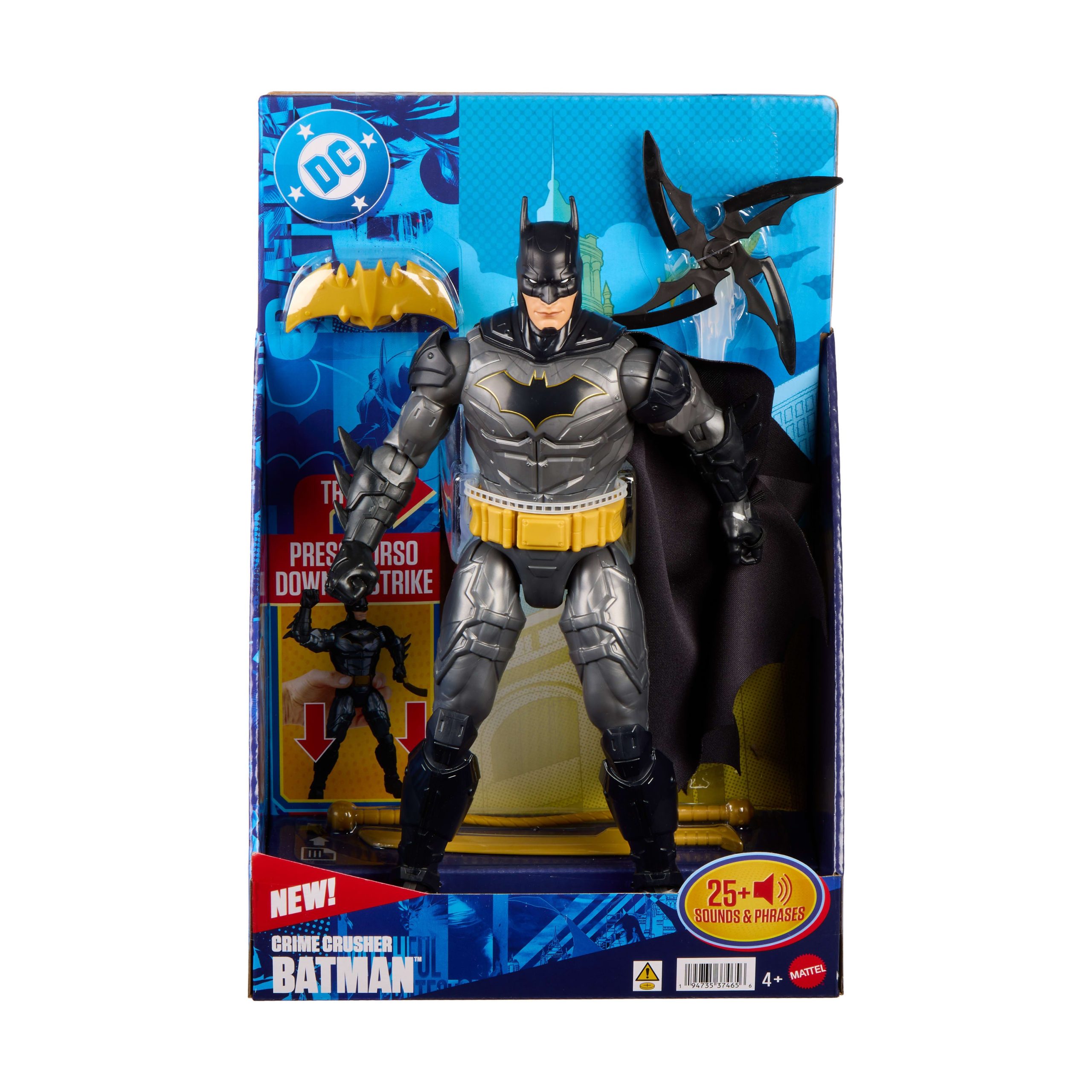 DC Crime Crusher Batman Action Figure. 25 Plus Phrases & Sounds. Articulation. 4 Weapons - Image 6