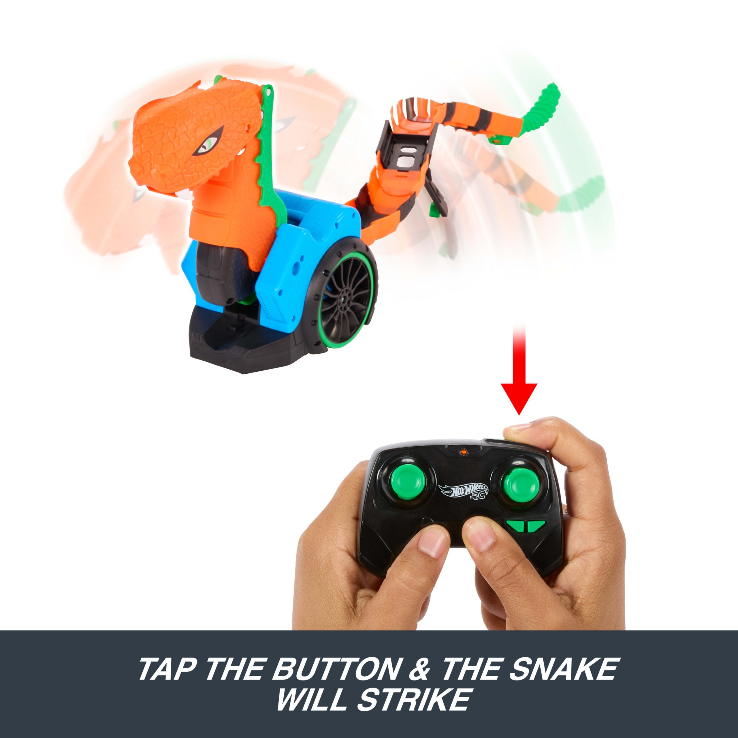 Hot Wheels Let's Race Slither 'n Strike RC & 1 Toy Car. Battery-Powered Remote-Control Vehicle - Image 4