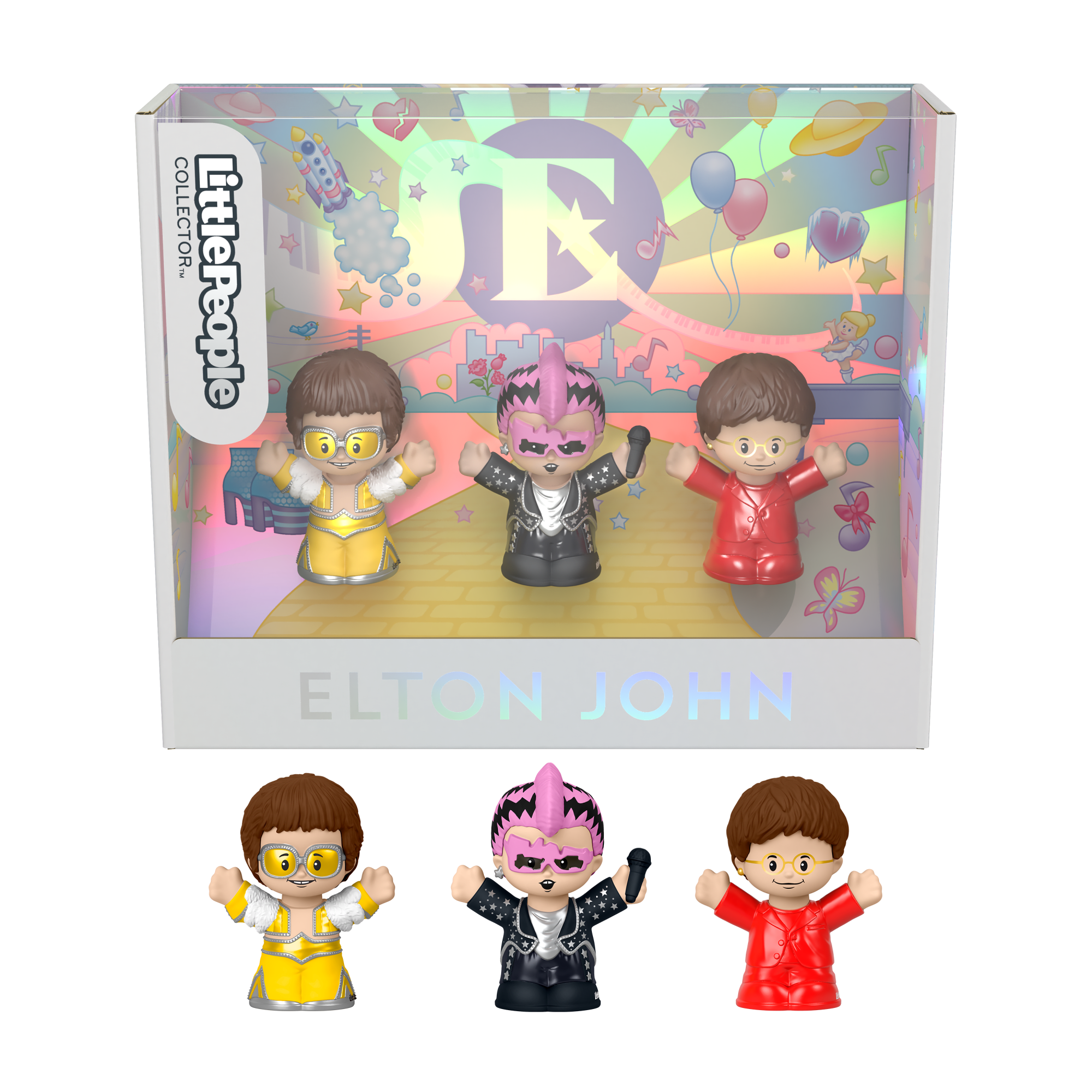 Little People Collector Elton John Special Edition Set For Adults & Fans. 3 Figures