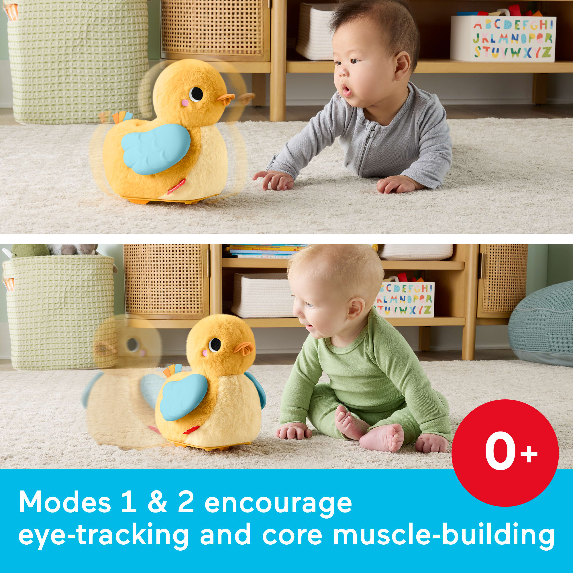 Fisher-Price 4-In-1 Cuddle & Crawl Duck. Baby Musical Tummy Time & Crawling Plush Toy - Image 2