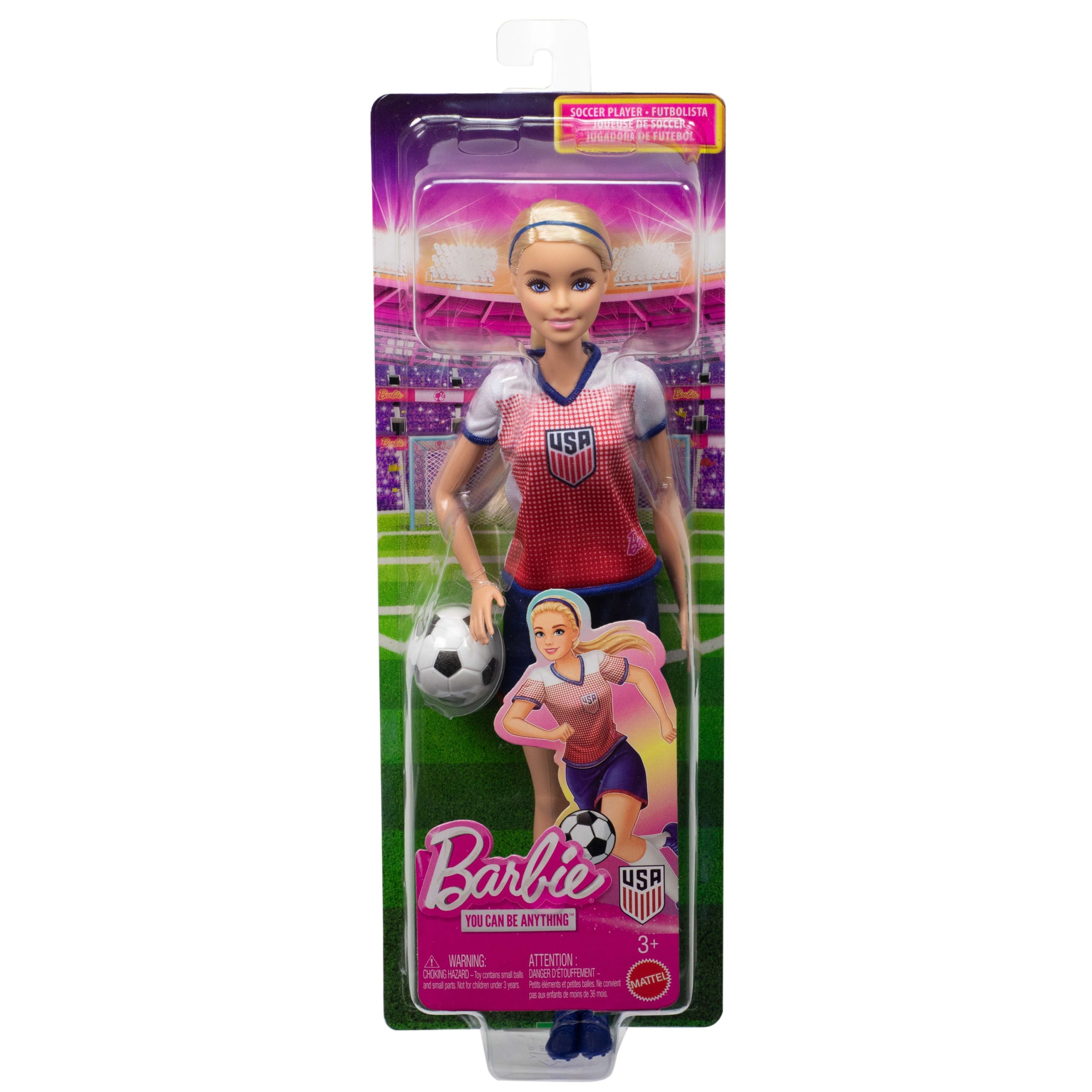 Barbie Careers Ussf Soccer Fashion Doll Dressed in Removable Sport-Themed Outfit - Image 5