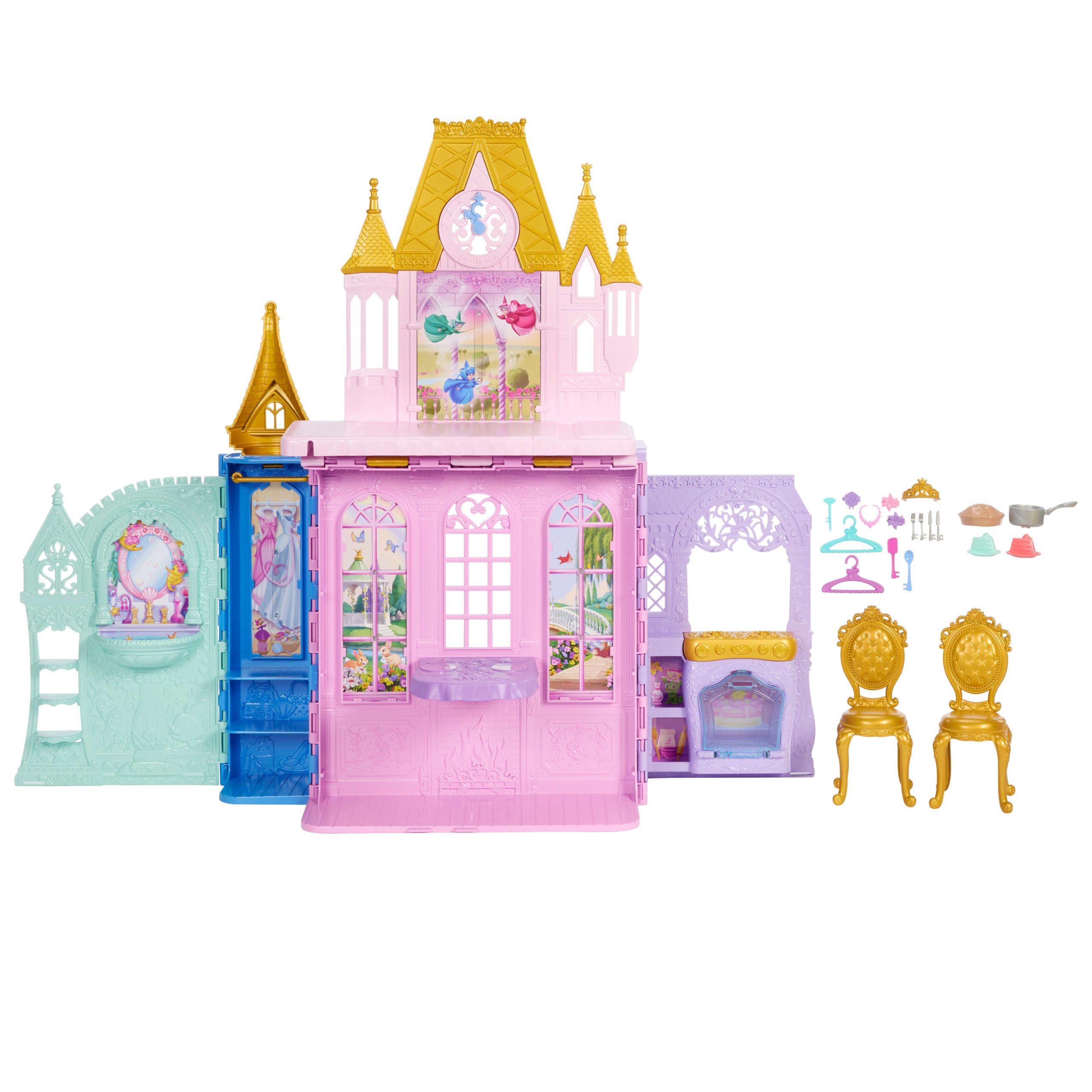 Disney Princess Close & Carry Foldable Castle Playset With 5 Play Areas & 20 Accessories - Image 4