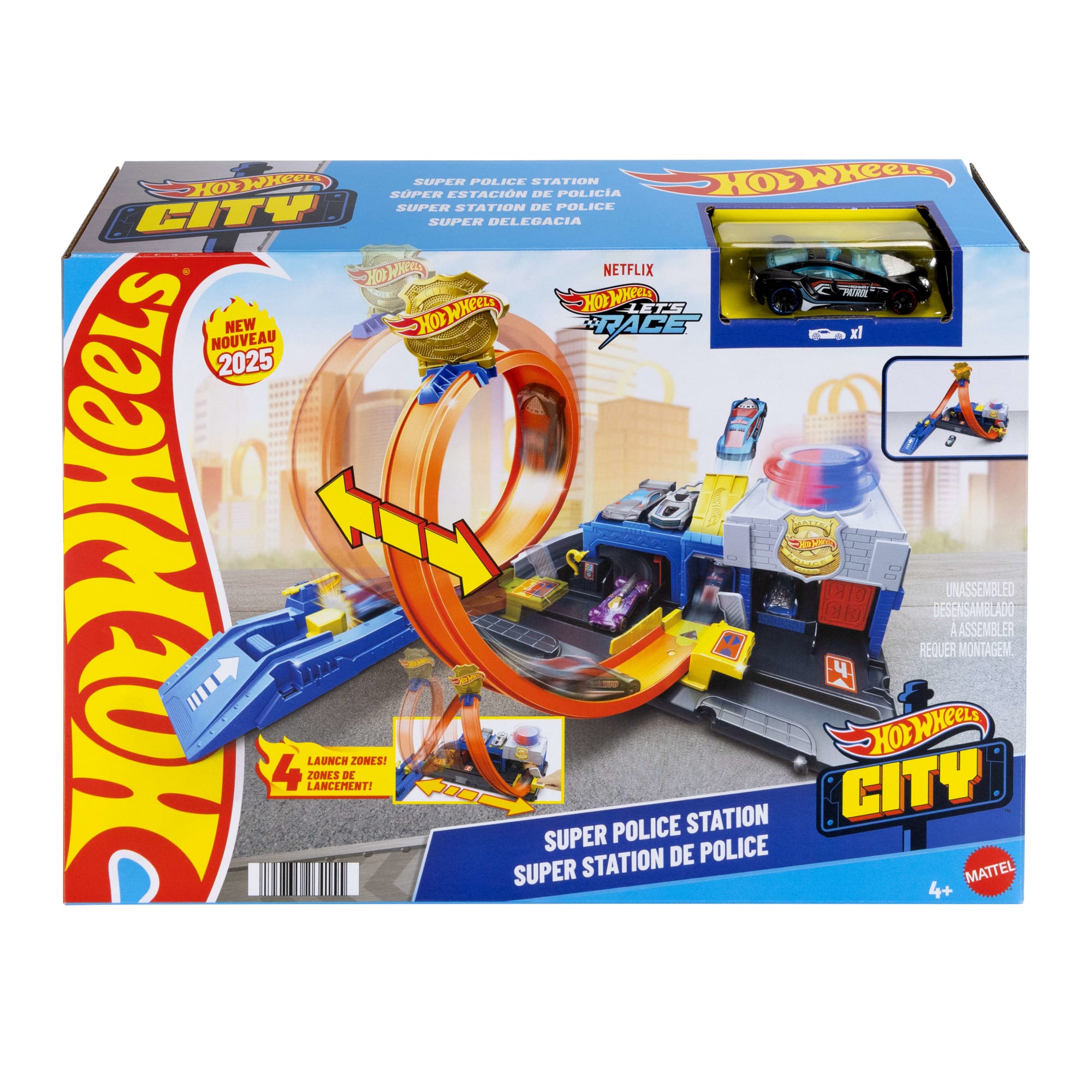 Hot Wheels City Super Police Station Playset With 1:64 Scale Police Toy Car & Adjustable Track Loop - Image 6