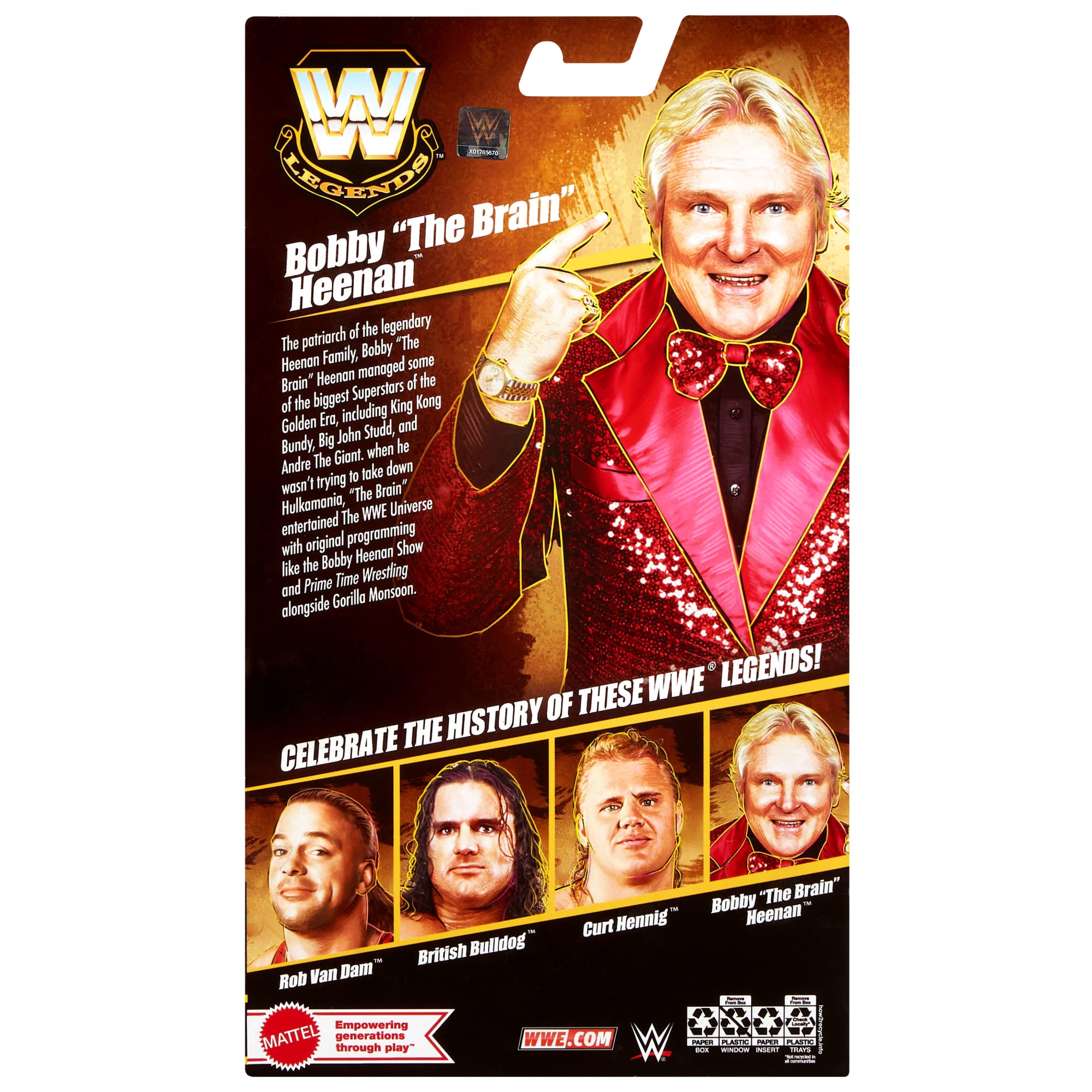 WWE Elite Legends Bobby The Brain Heenan Action Figure & Accessories. Series 29 6-Inch Collectible - Image 6