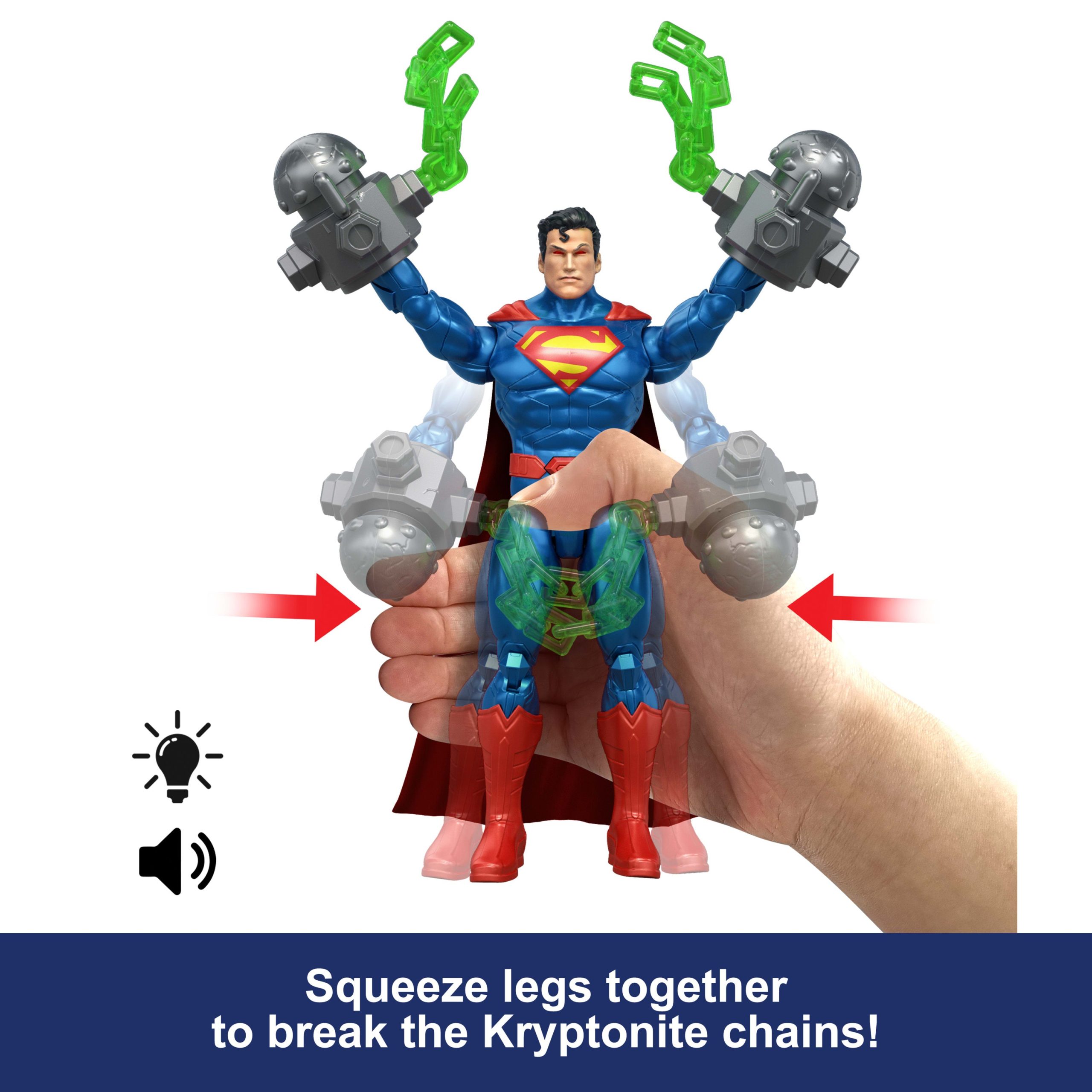 DC Premier 6.5 inch Heat Vision Superman Figure With Action. Lights & 10 Sounds. Posable - Image 3