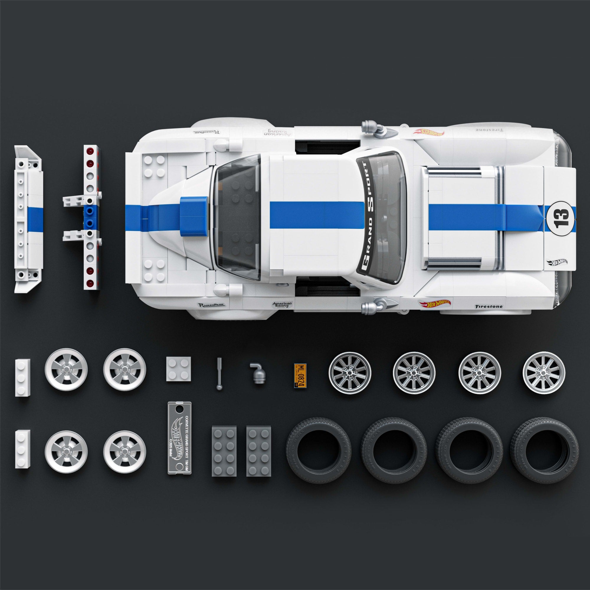 Mattel Brick Shop Hot Wheels Corvette Grand Sport. Kit de Construction de Jouets 918 Pièces. de Collection - Image 4
