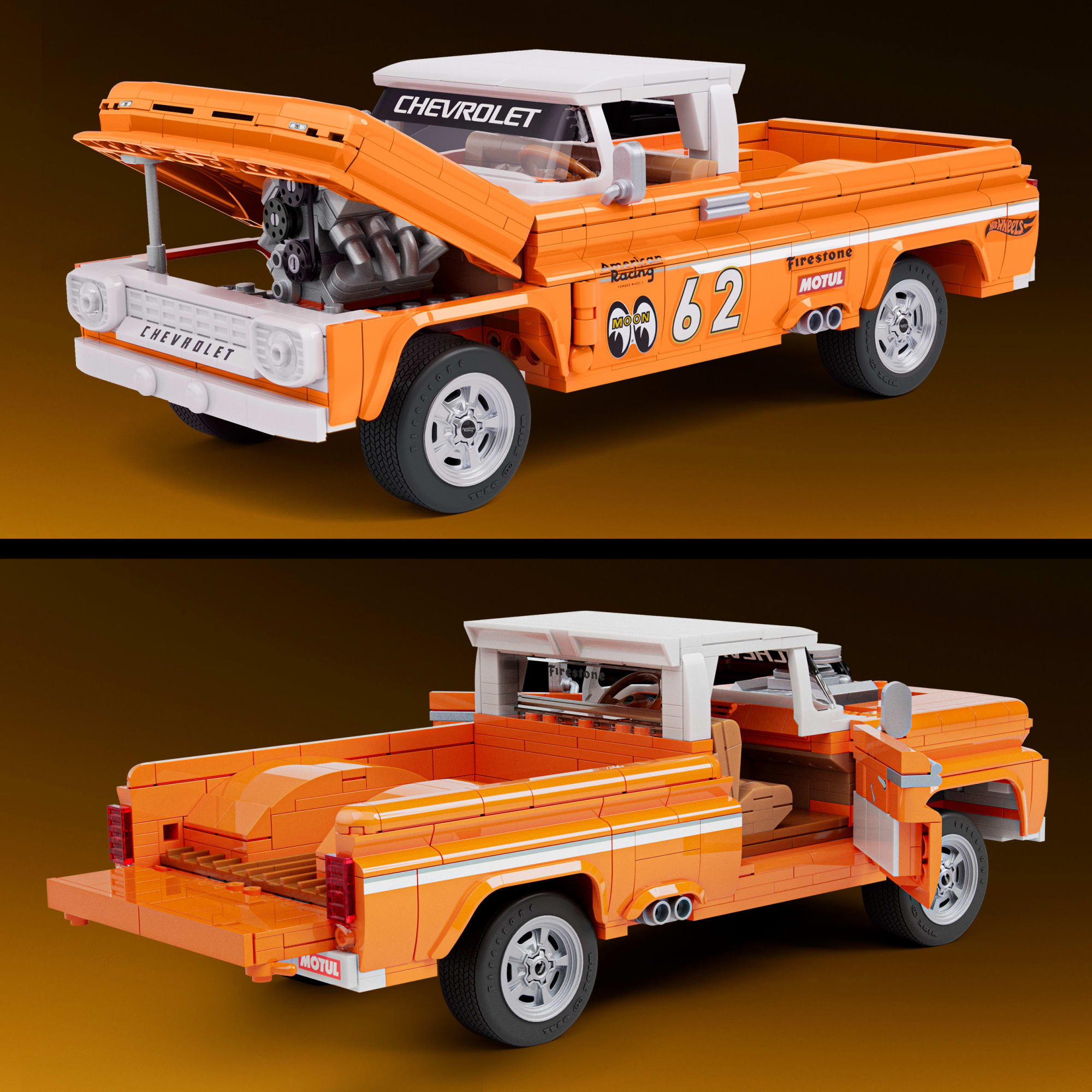 Mattel Brick Shop Hot Wheels Chevy Pickup Custom 1962. 858 Pièces. de Collect - Image 6