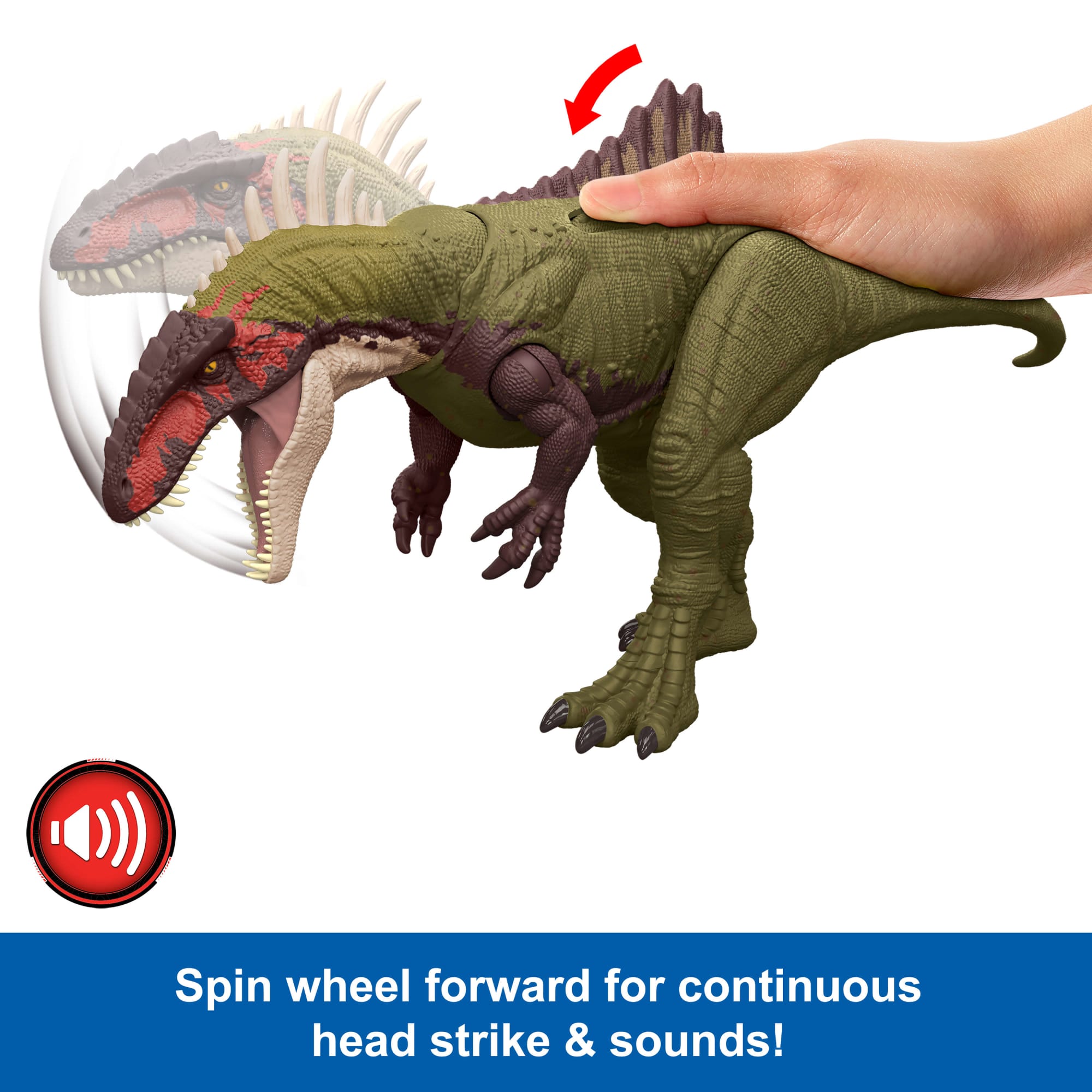 Jurassic World Battle Roarin' Becklespinax Dinosaur Action Figure Toy. Rampage Strike - Image 4