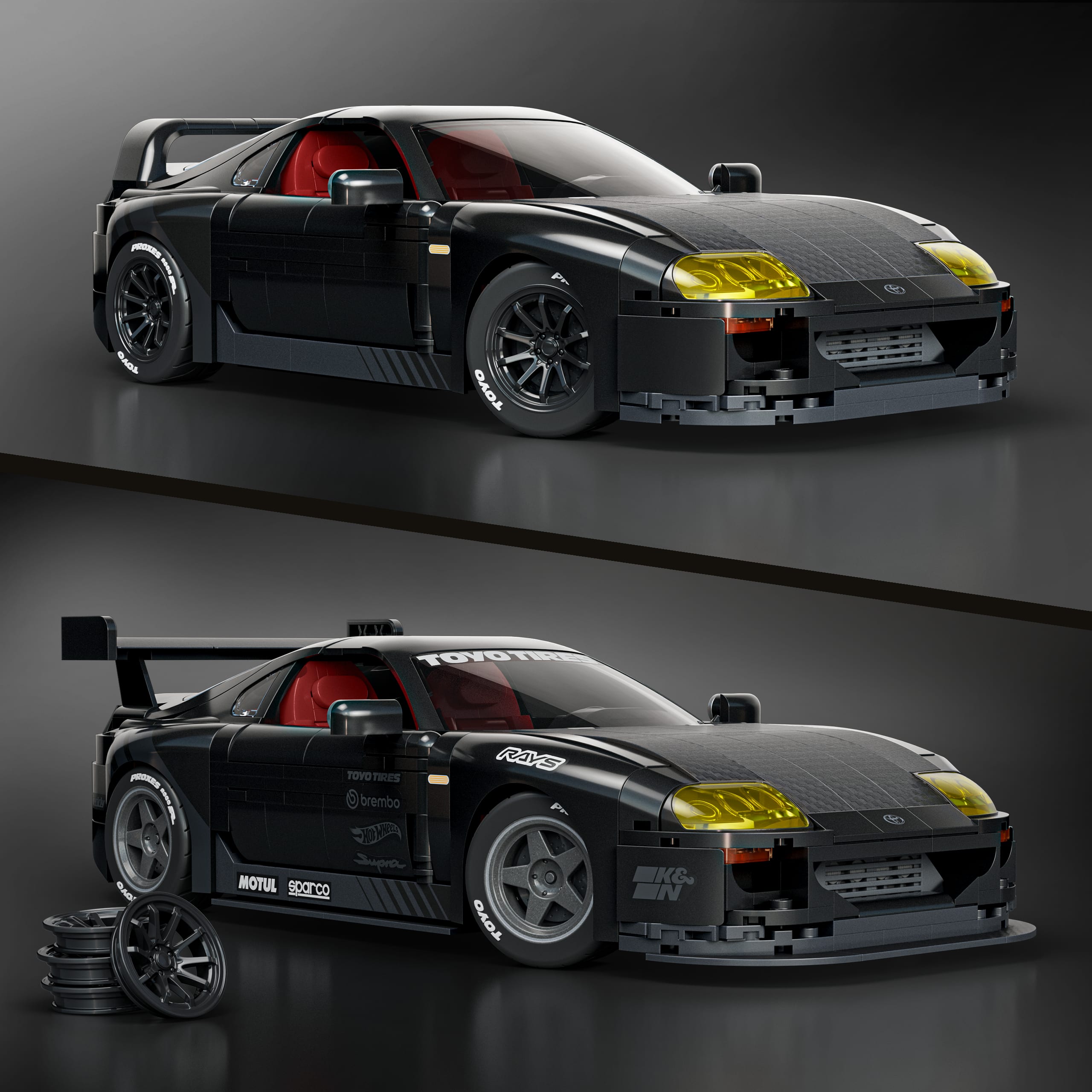 Mattel Brick Shop Hot Wheels '94 Toyota Supra MKIV Building Set - Image 3