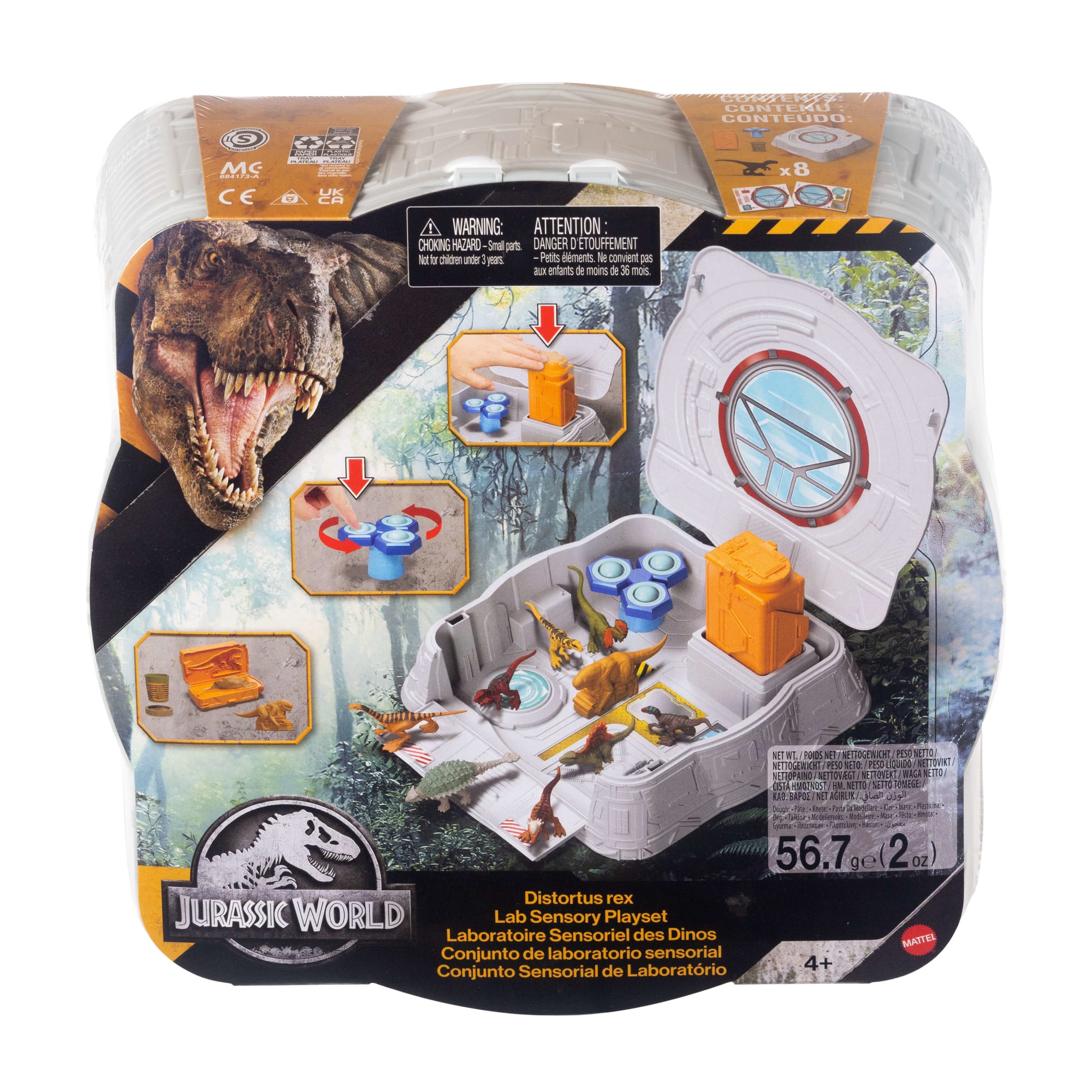 Jurassic World Distortus Rex Lab Sensory Playset With 8 Mini Figures. Fidget Features in Case - Image 6
