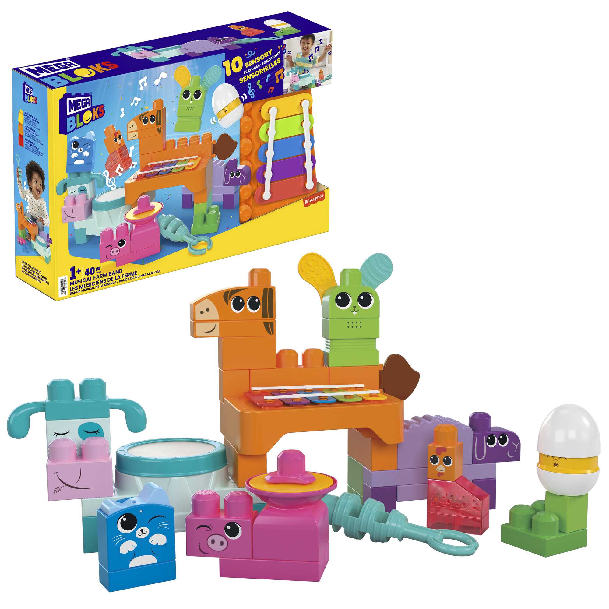 Mega Bloks Fisher-Price Les Musiciens de La Ferme. 45 Pièces
