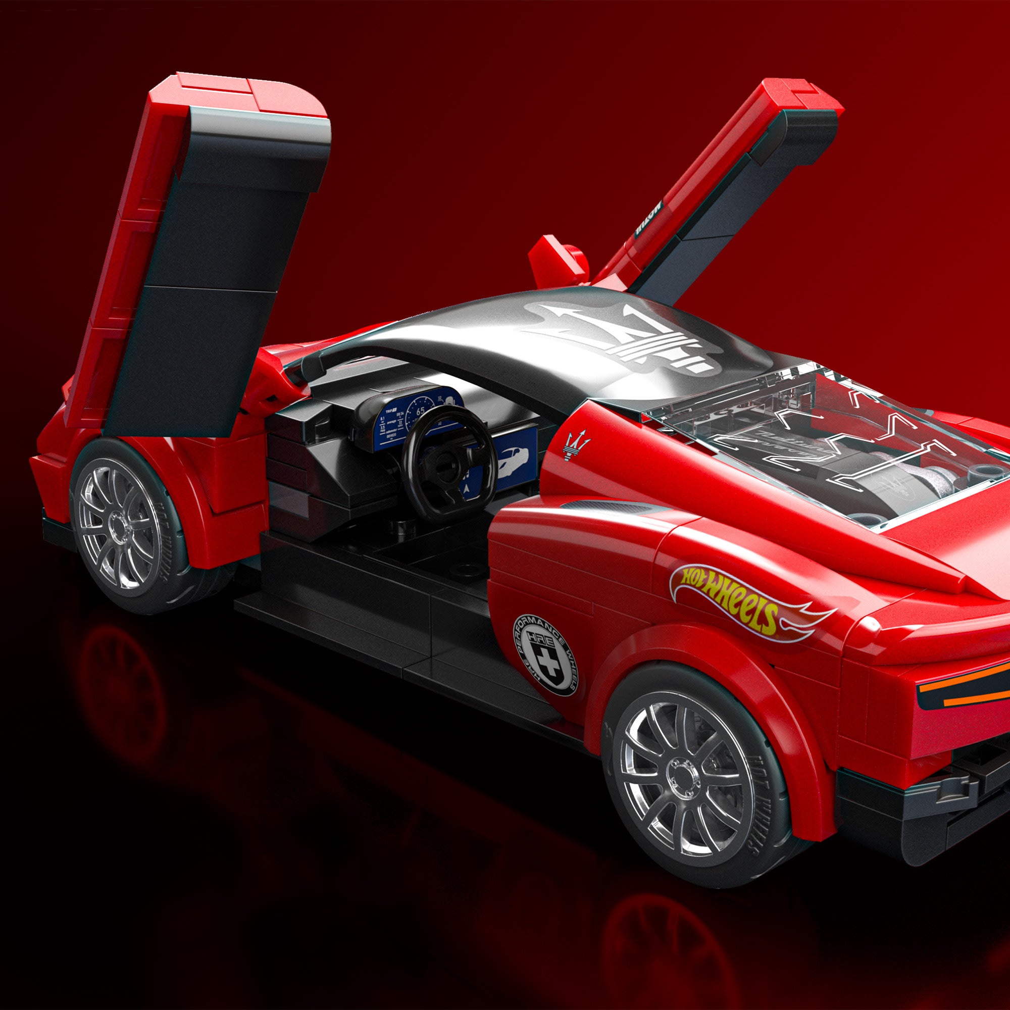 Mattel Brick Shop Hot Wheels Maserati MC20 Building Set - Image 6