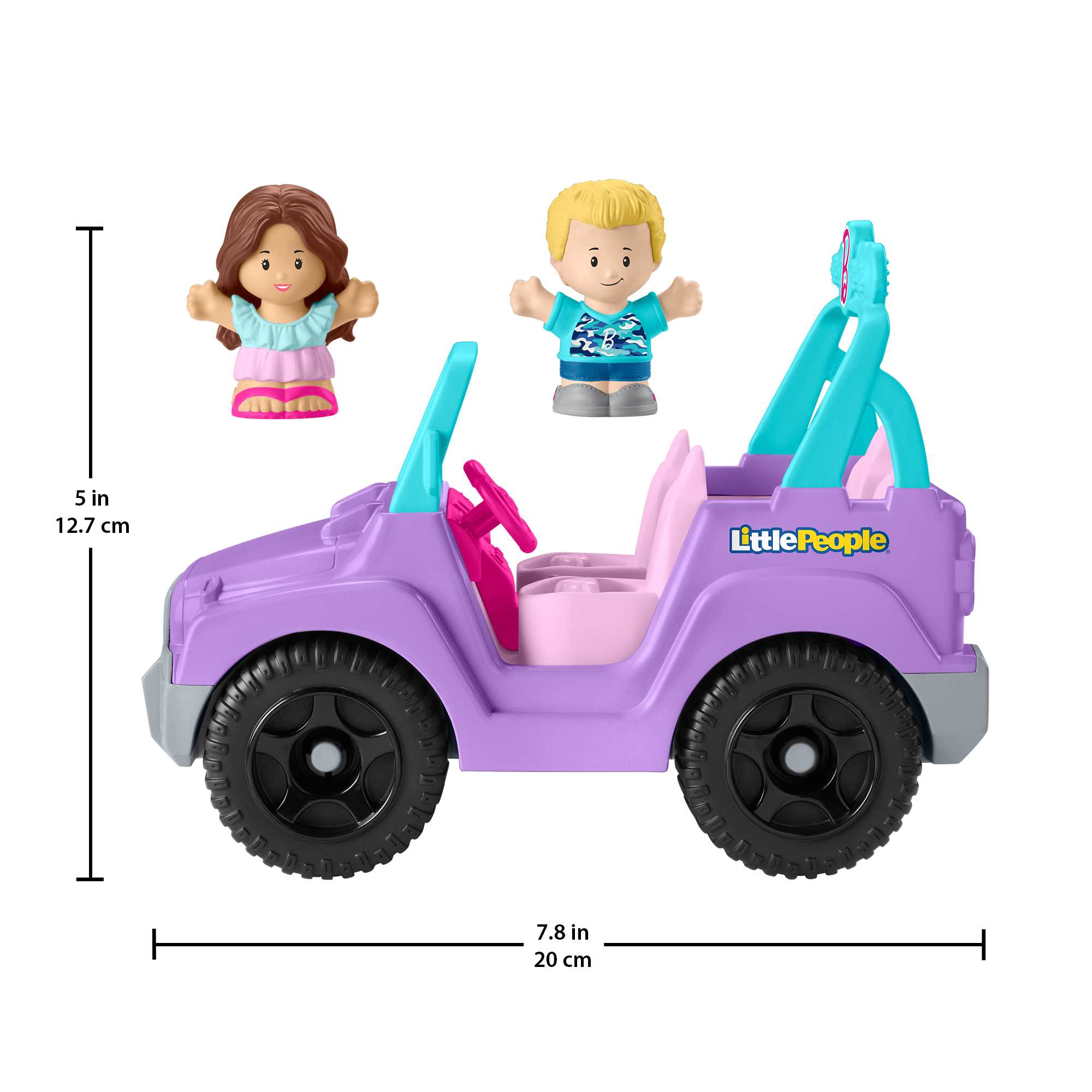 Little People Barbie Toy Car With Sounds And 2 Figures. Beach Cruiser. Toddler Toys - Image 5