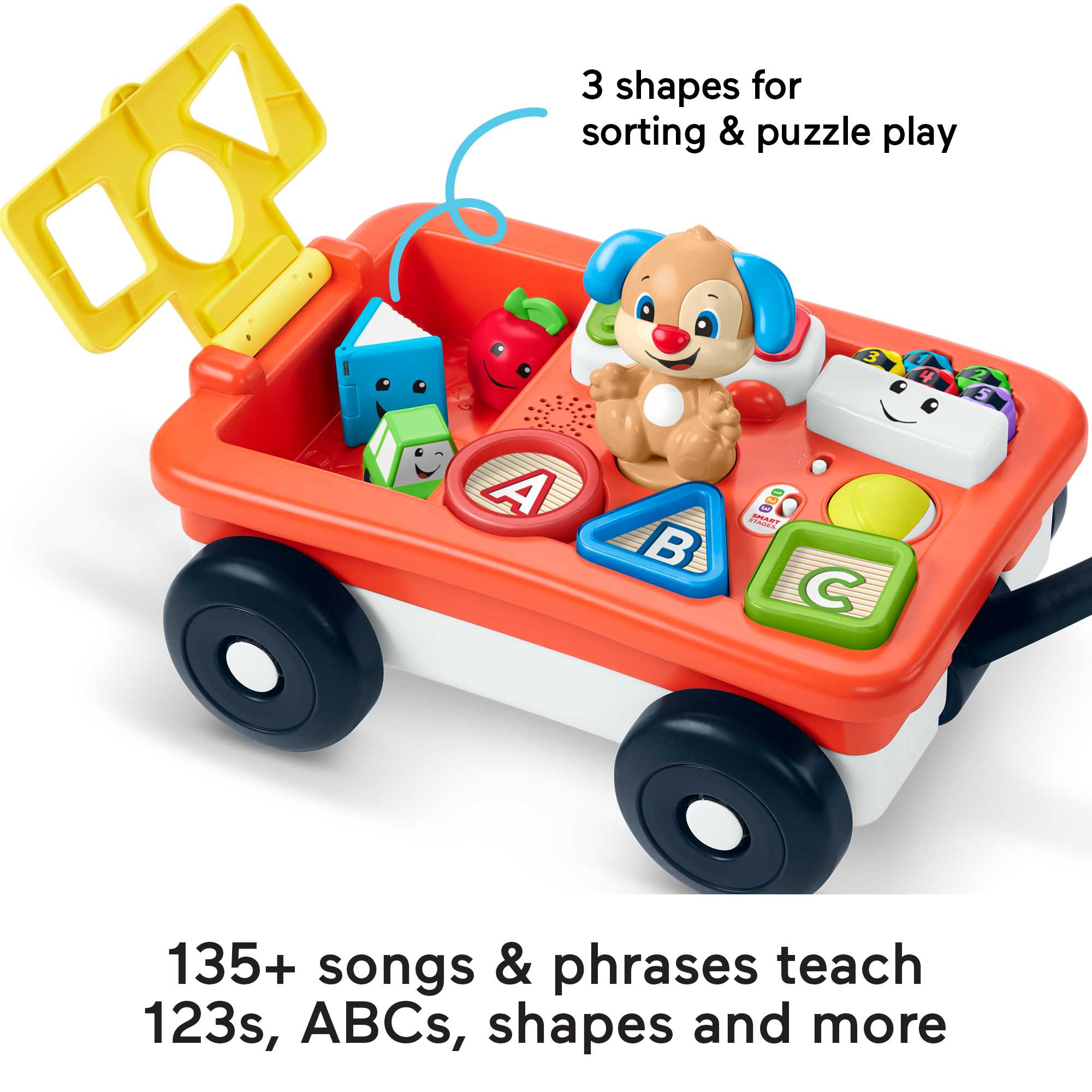 Fisher-Price Laugh & Learn Pull & Play Learning Wagon Baby & Toddler Toy With 4 Accessories - Image 5