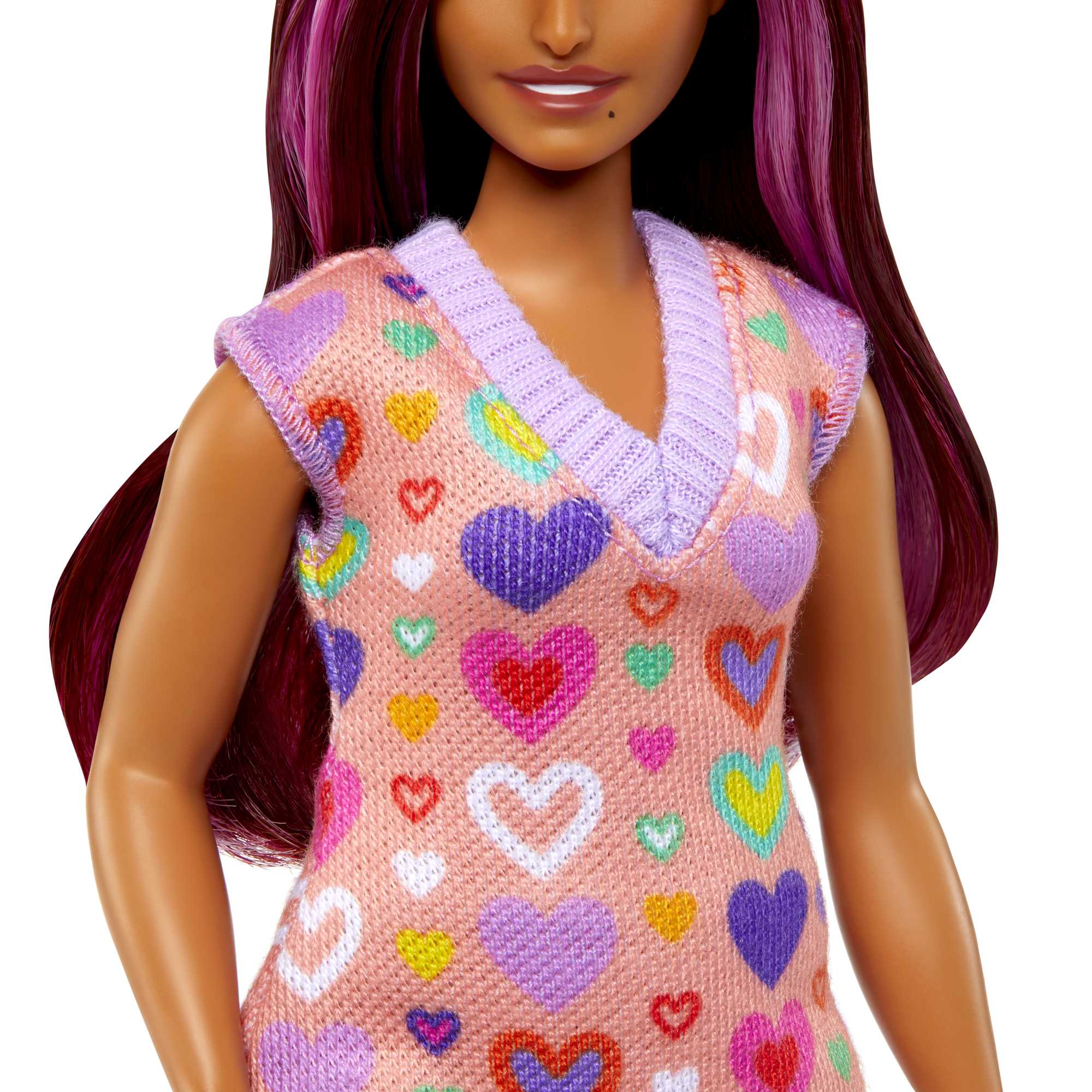 Barbie Fashionistas Doll #207 With Pink-Streaked Hair And Heart Dress - Image 3