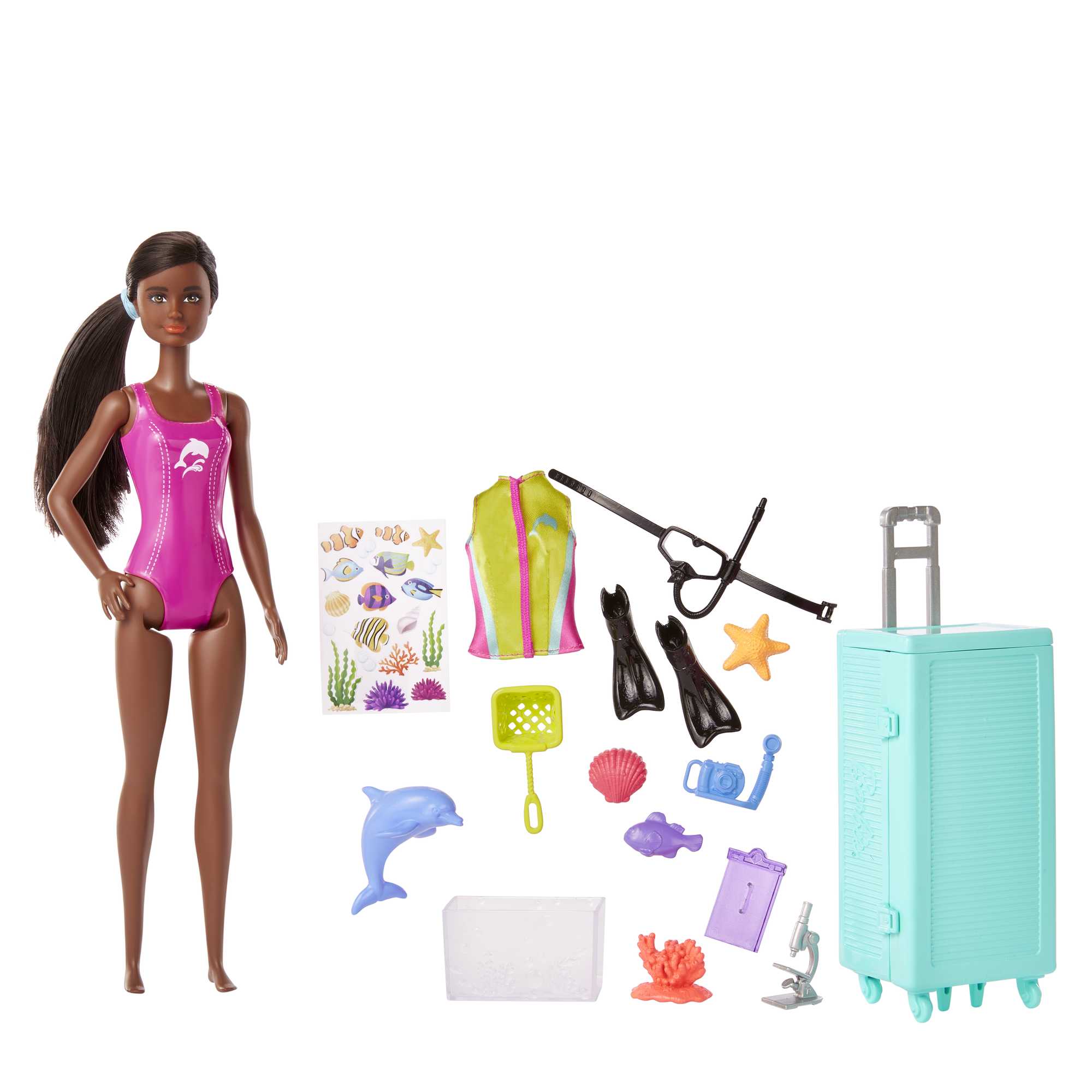 Barbie Dolls & Accessories. Marine Biologist Doll (Brunette) & Mobile Lab Playset - Image 2