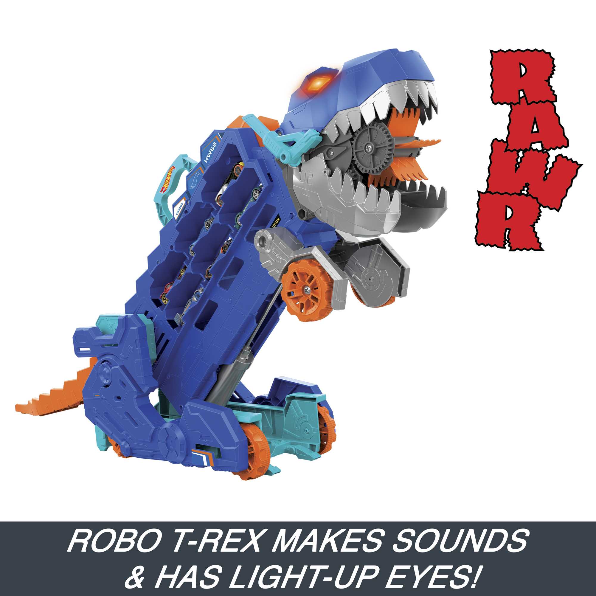 Hot Wheels City Ultimate T-Rex Transporter. Hauler Transforms into A Dino. Featured in Let's Race - Image 5
