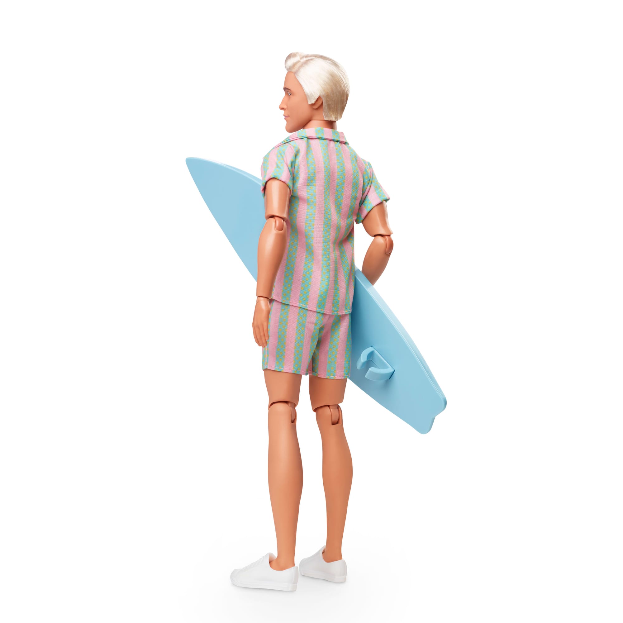 Barbie The Movie Ken Doll Wearing Pastel Striped Beach Matching Set - Image 5